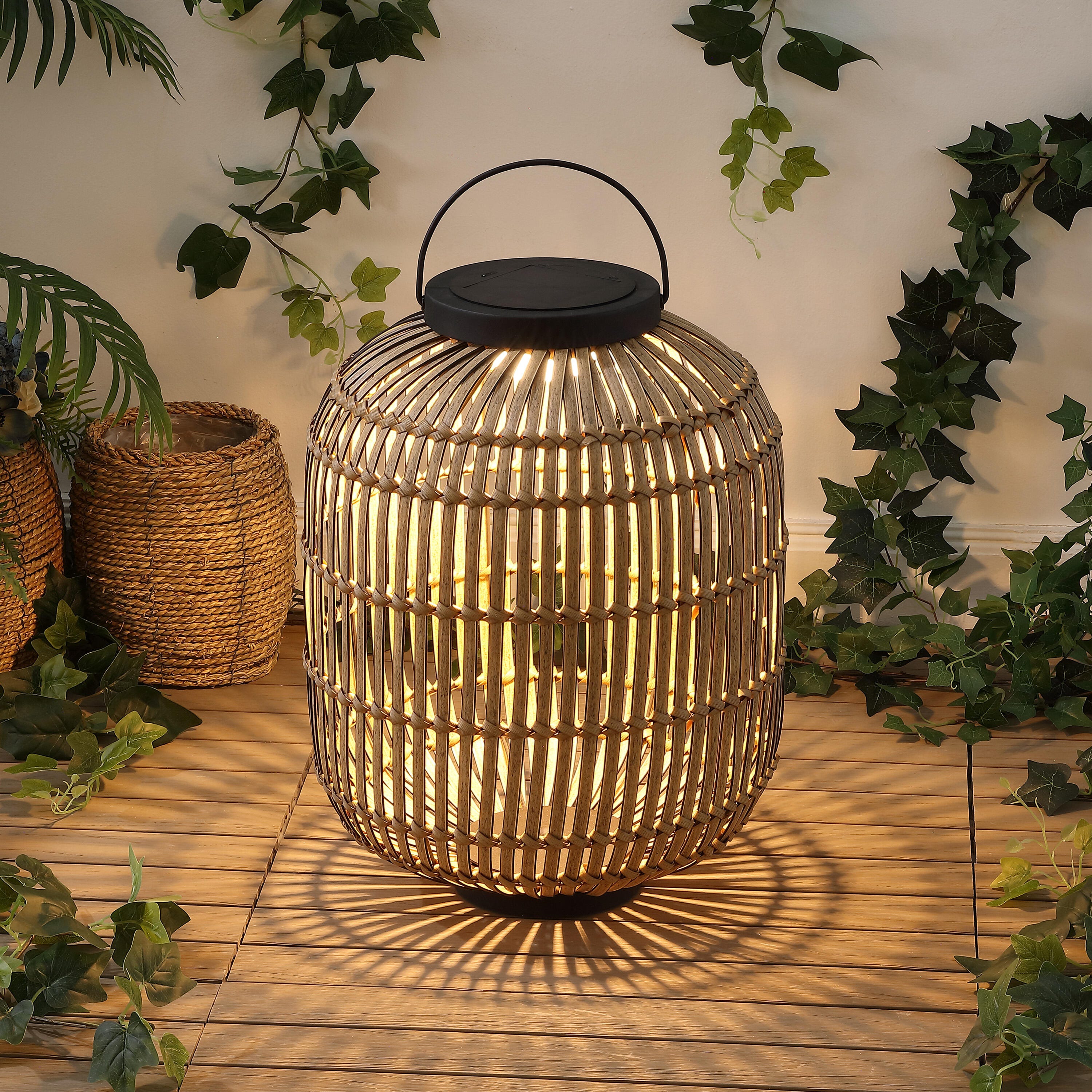 JONATHAN Y Nara Lantern, Light Brown/Black, rollover
