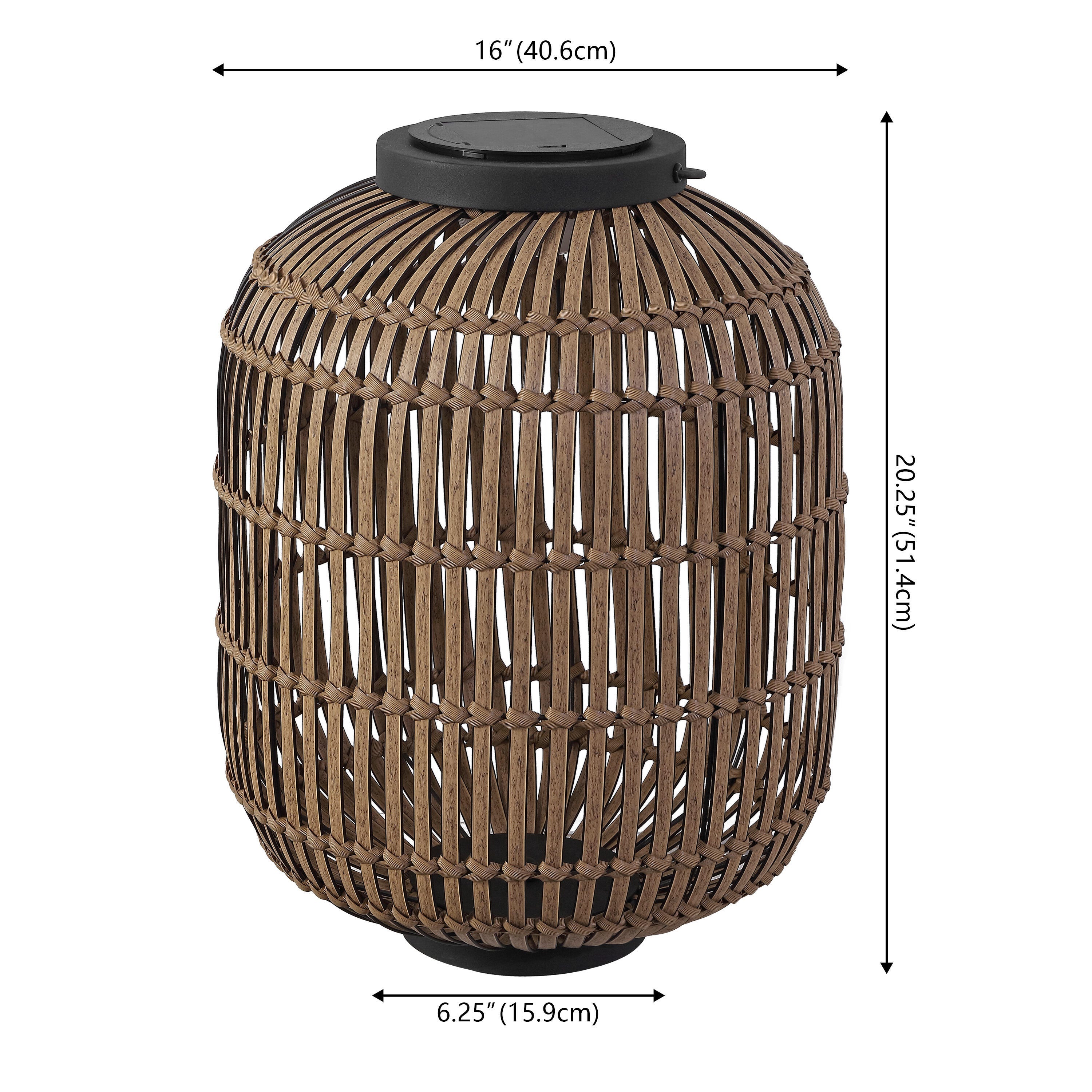 JONATHAN Y Nara Lantern, Light Brown/Black, large