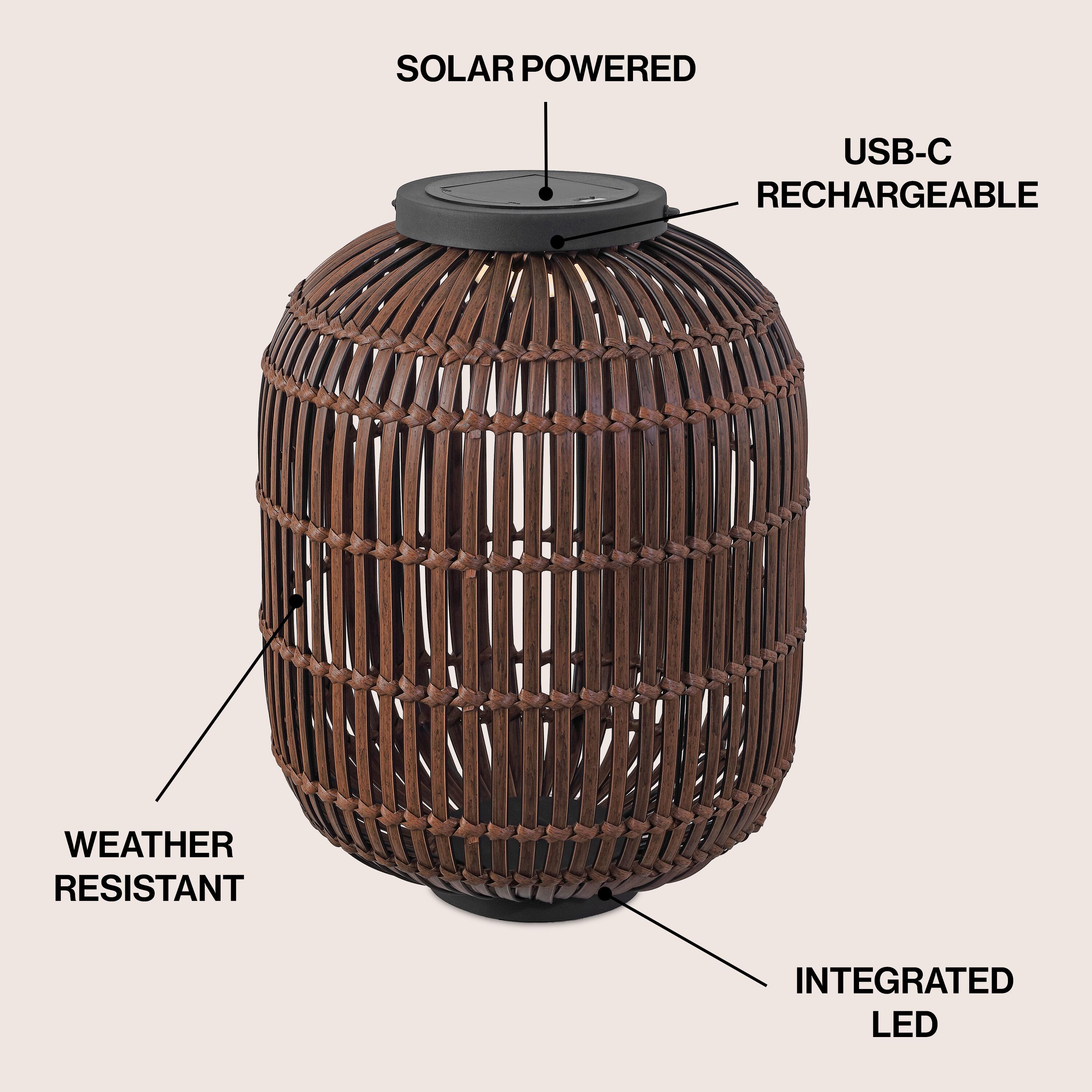 JONATHAN Y Nara Lantern, Dark Brown/Black, large