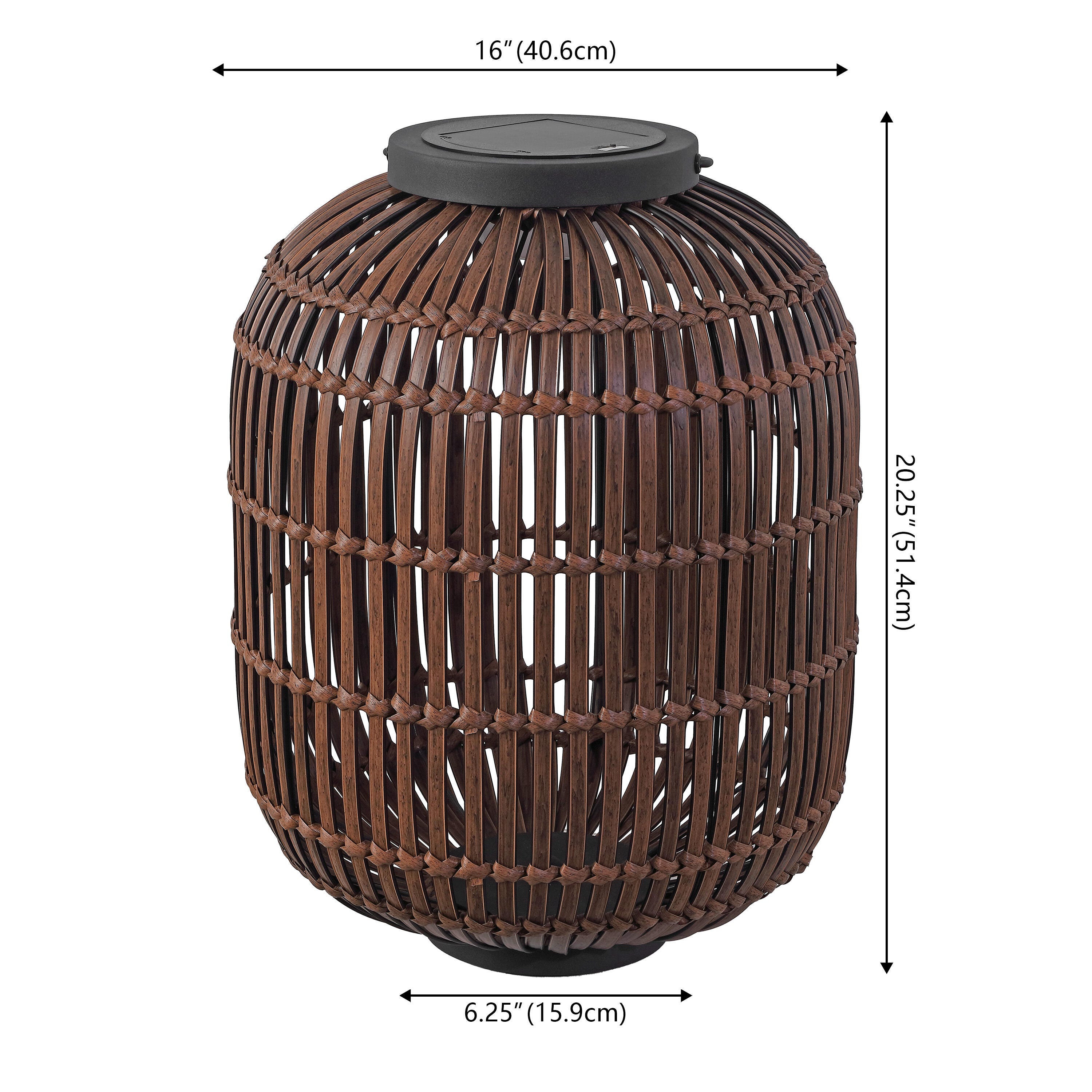 JONATHAN Y Nara Lantern, Dark Brown/Black, large