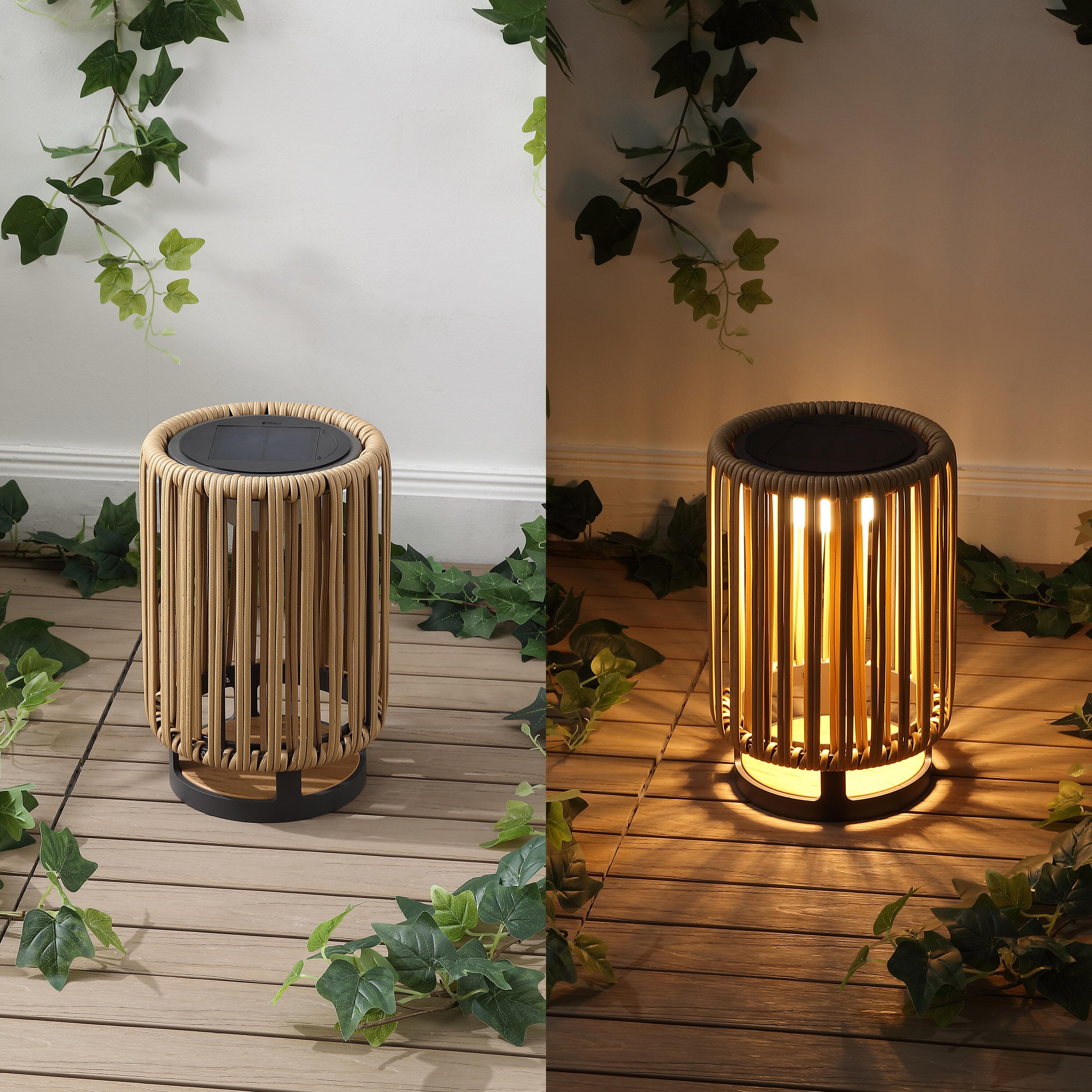 JONATHAN Y Sawara Lantern, Natural, large