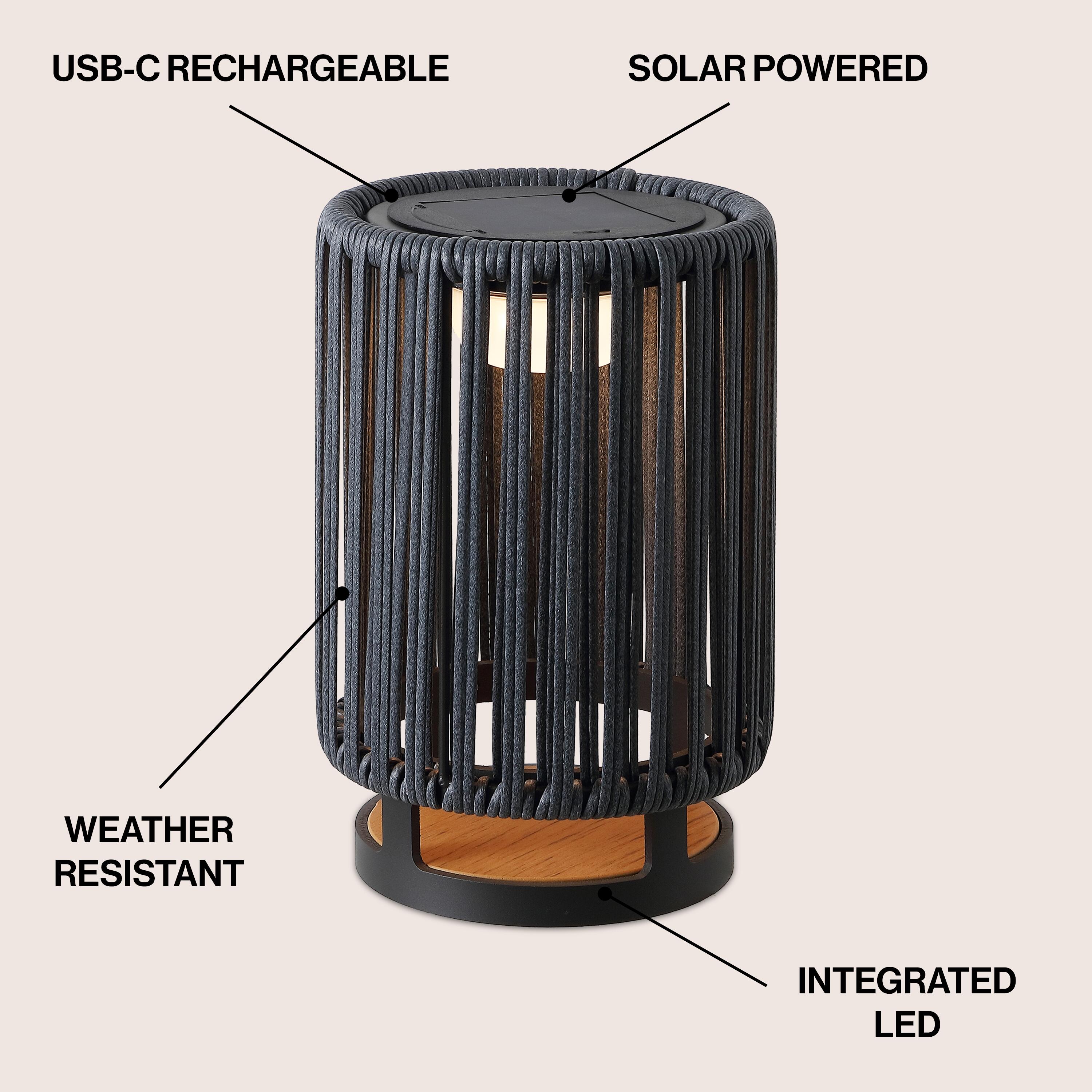 JONATHAN Y Sawara Lantern, Black/Gray, large