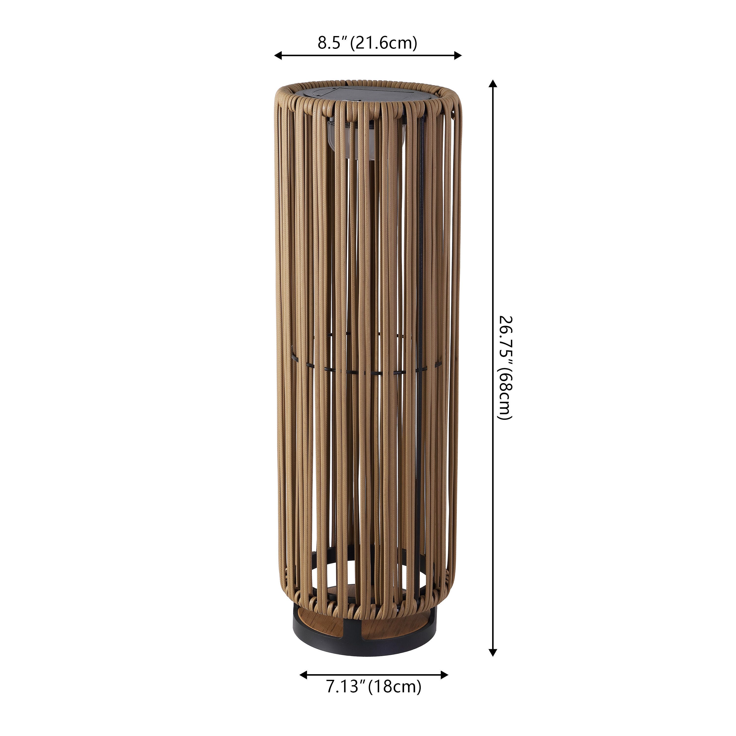 JONATHAN Y Sawara Tall Lantern, Natural, large