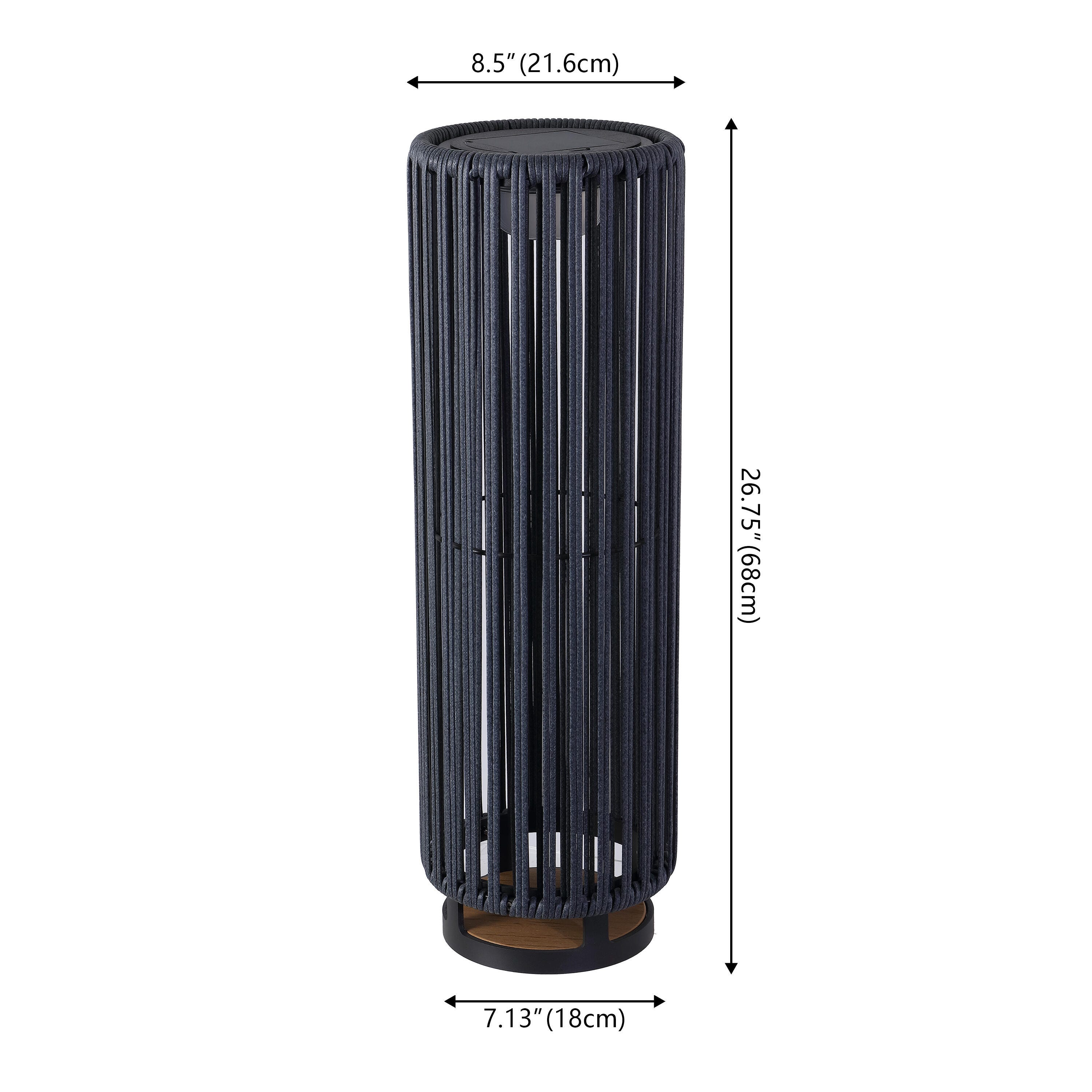 JONATHAN Y Sawara Tall Lantern, Black/Gray, large