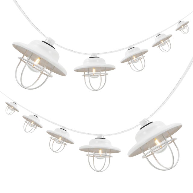 JONATHAN Y Outdoor Cage Shade String Lights