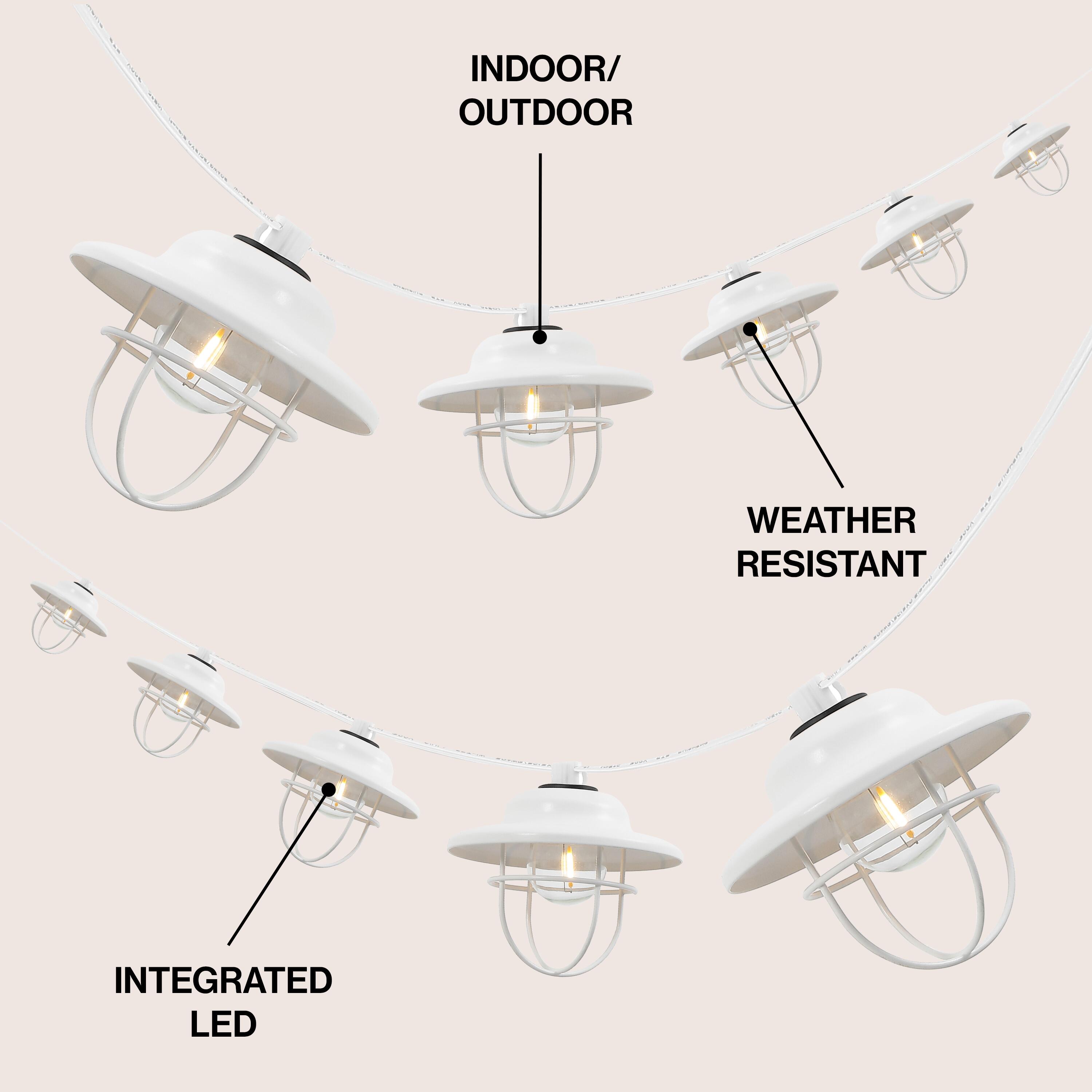 JONATHAN Y Outdoor Cage Shade String Lights, , large