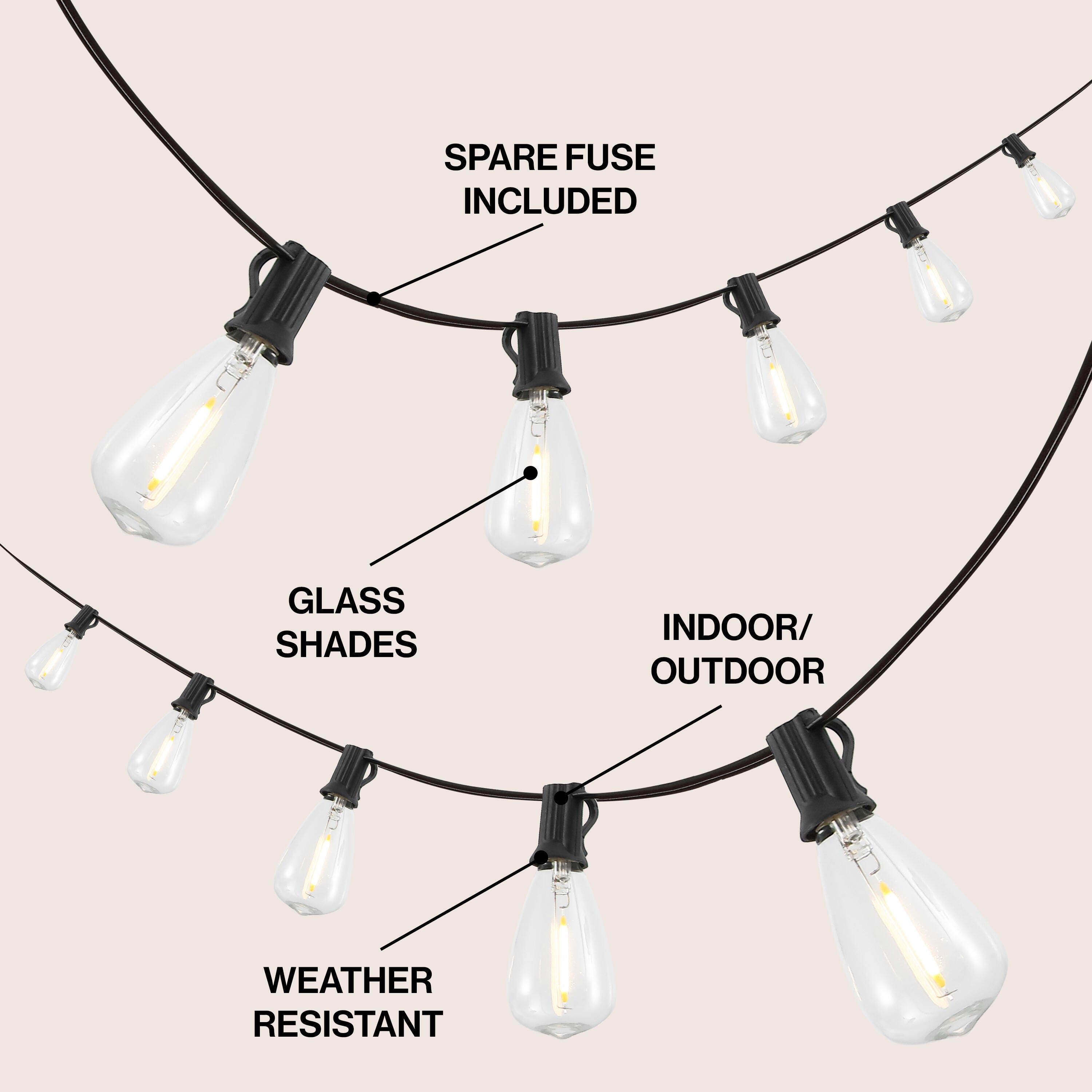 JONATHAN Y Outdoor String Lights, , large