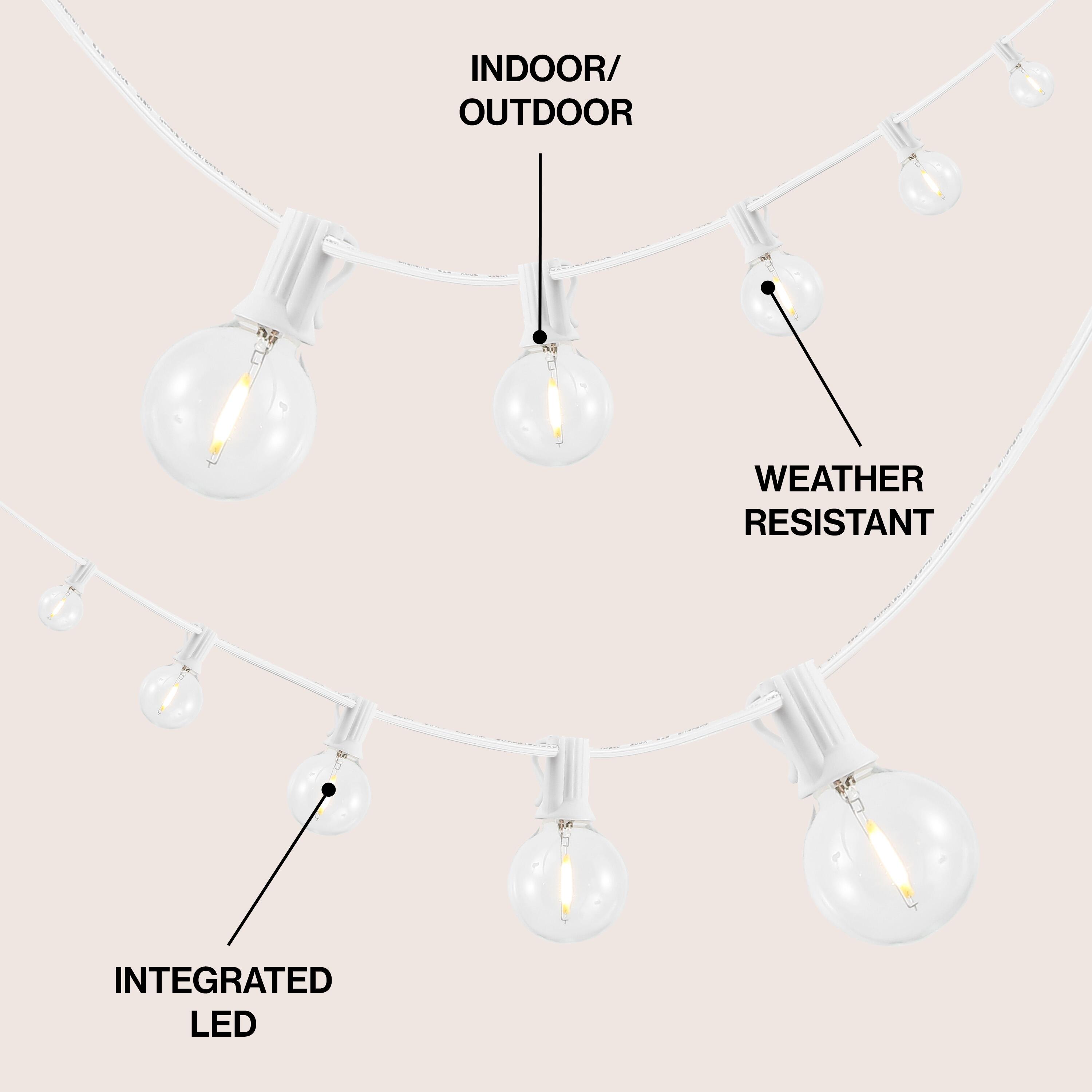 JONATHAN Y Outdoor Bistro Globe String Lights, , large