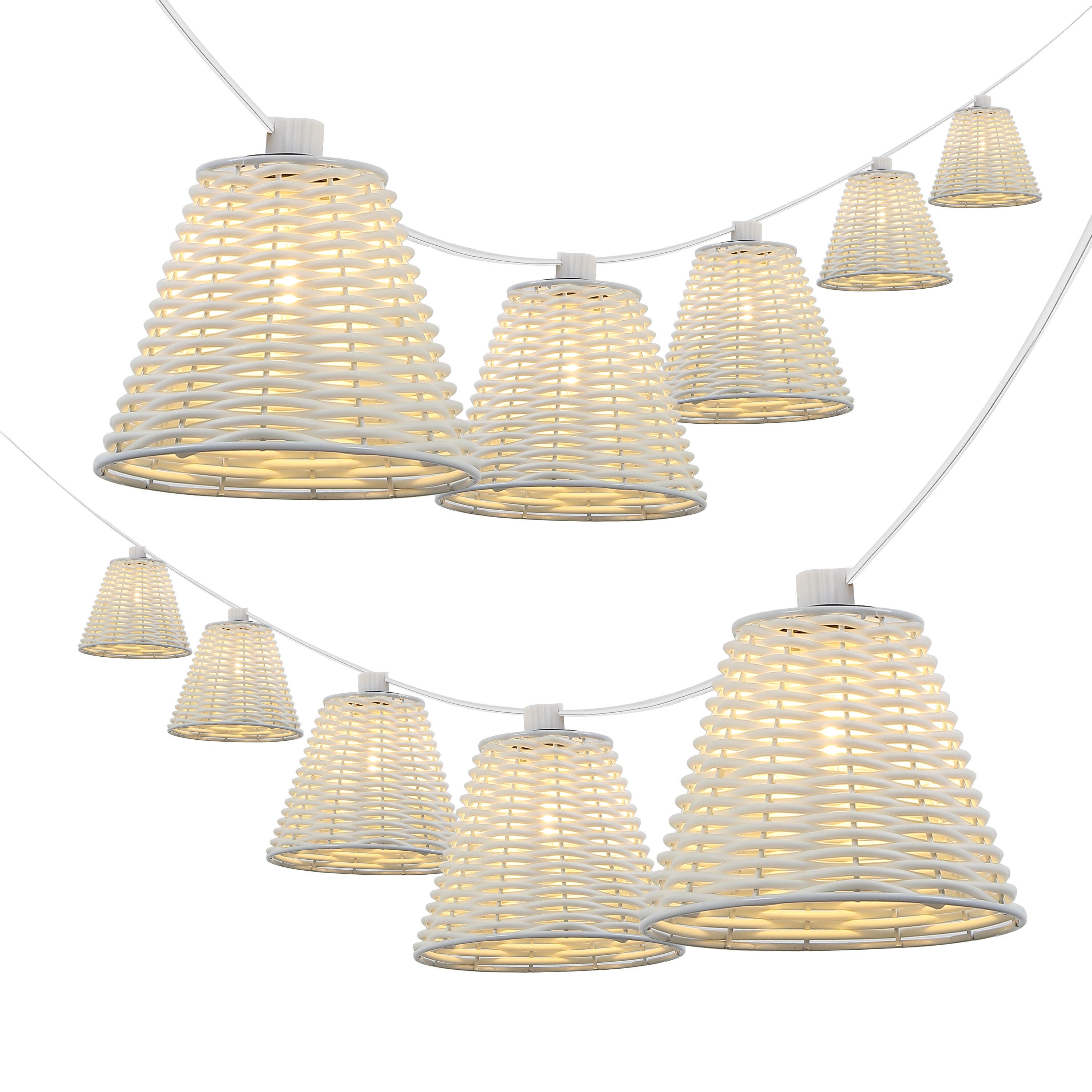 JONATHAN Y Outdoor Classic Cottage String Lights, White, large