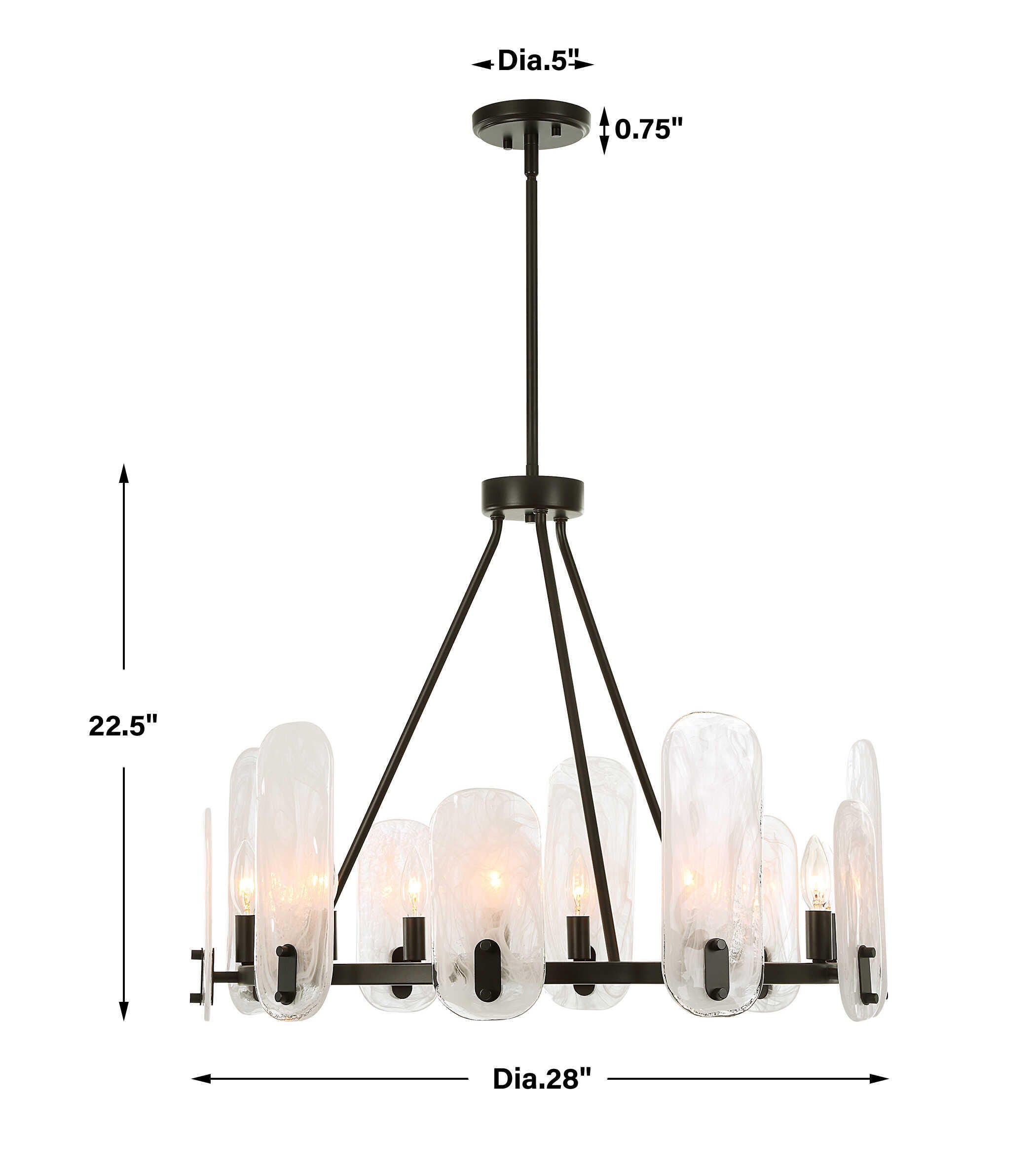 Uttermost Ellipse 10-Light Chandelier, , large