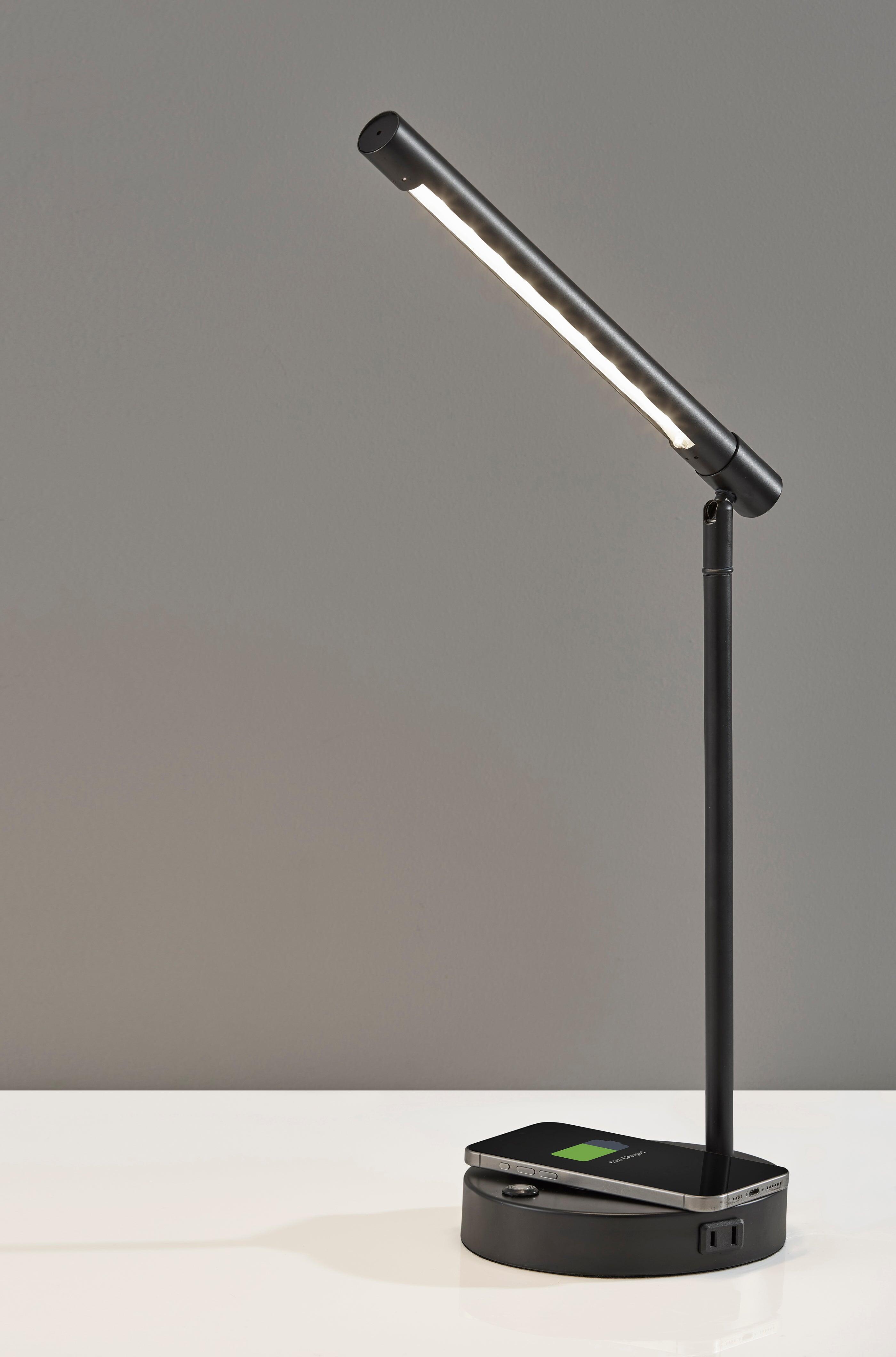 Adesso Dax LED Wireless Charging Desk Lamp, Black, large