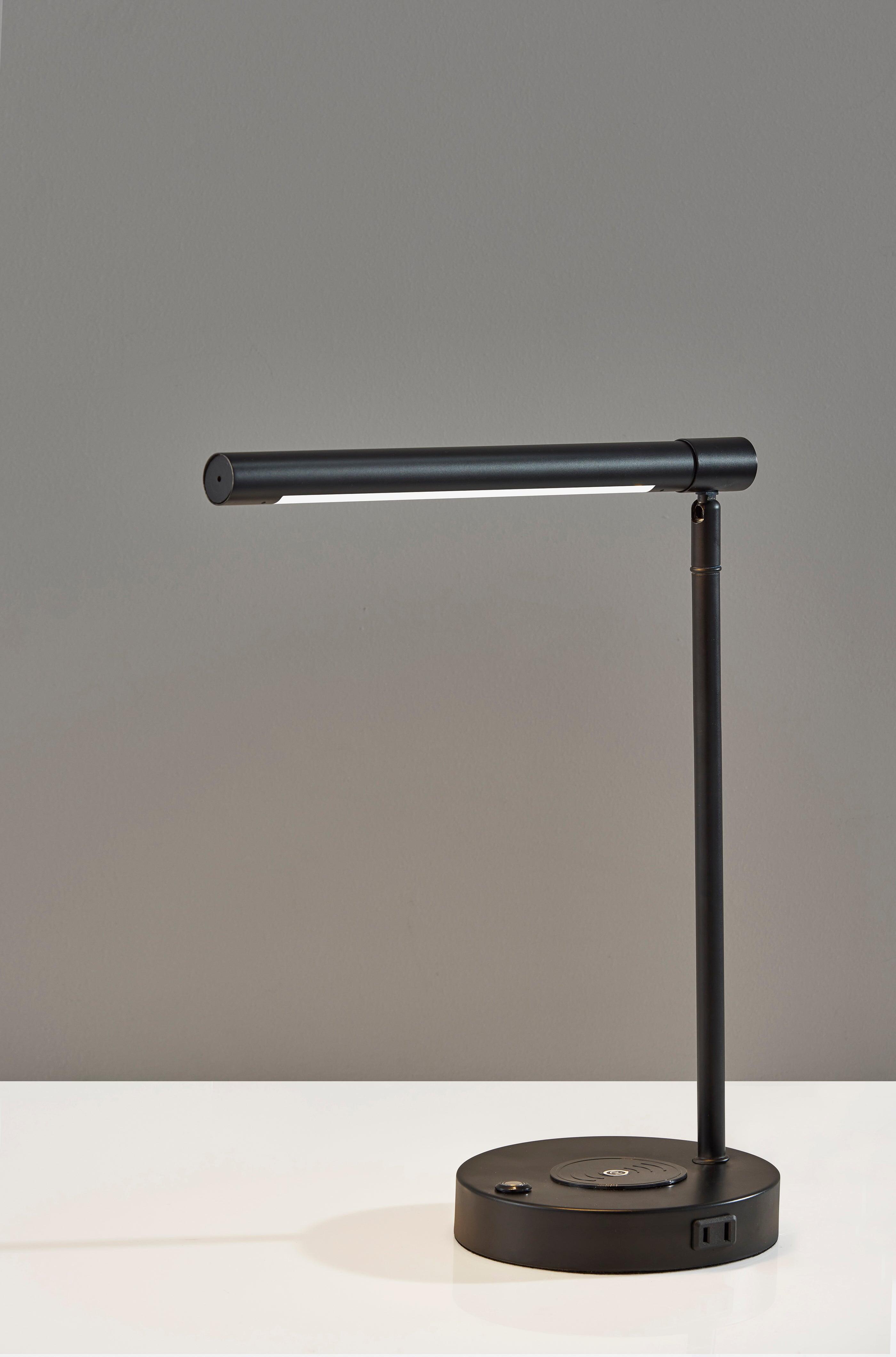 Adesso Dax LED Wireless Charging Desk Lamp, Black, large