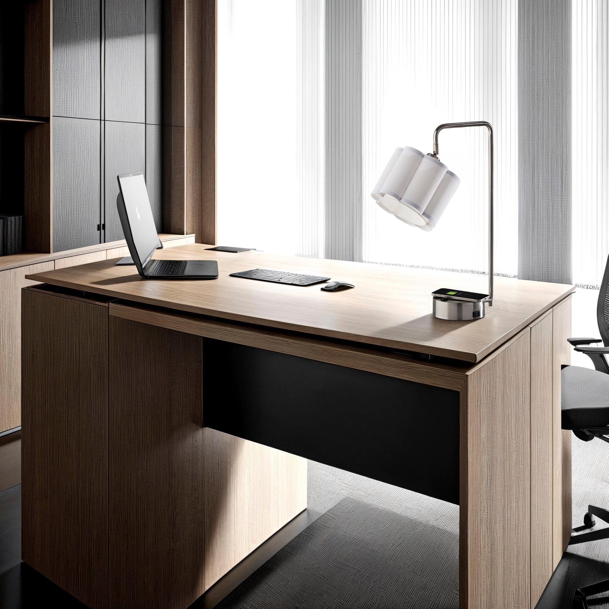 Adesso Dover Desk Lamp, Gray, rollover