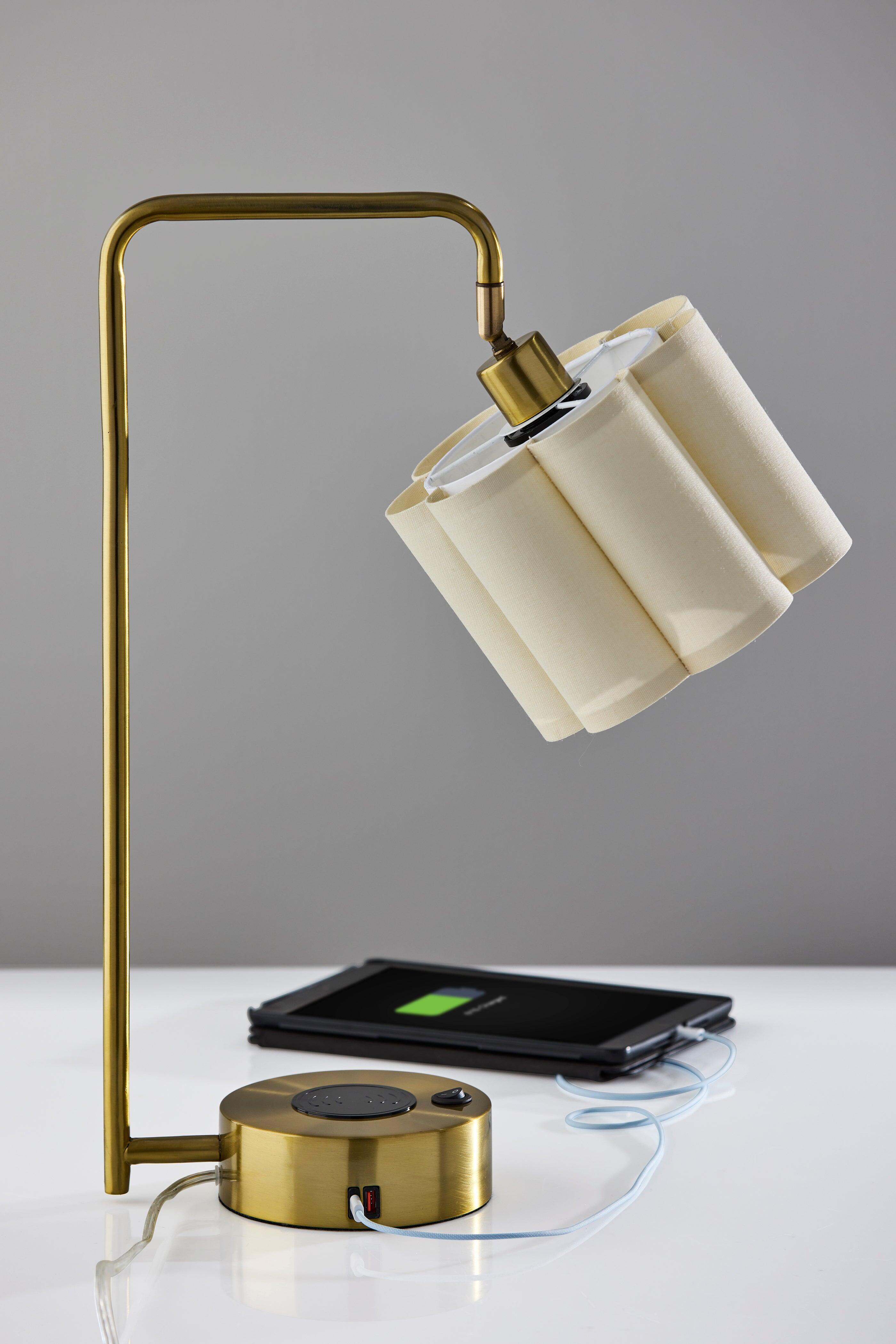 Adesso Dover Desk Lamp, Antique Brass, large