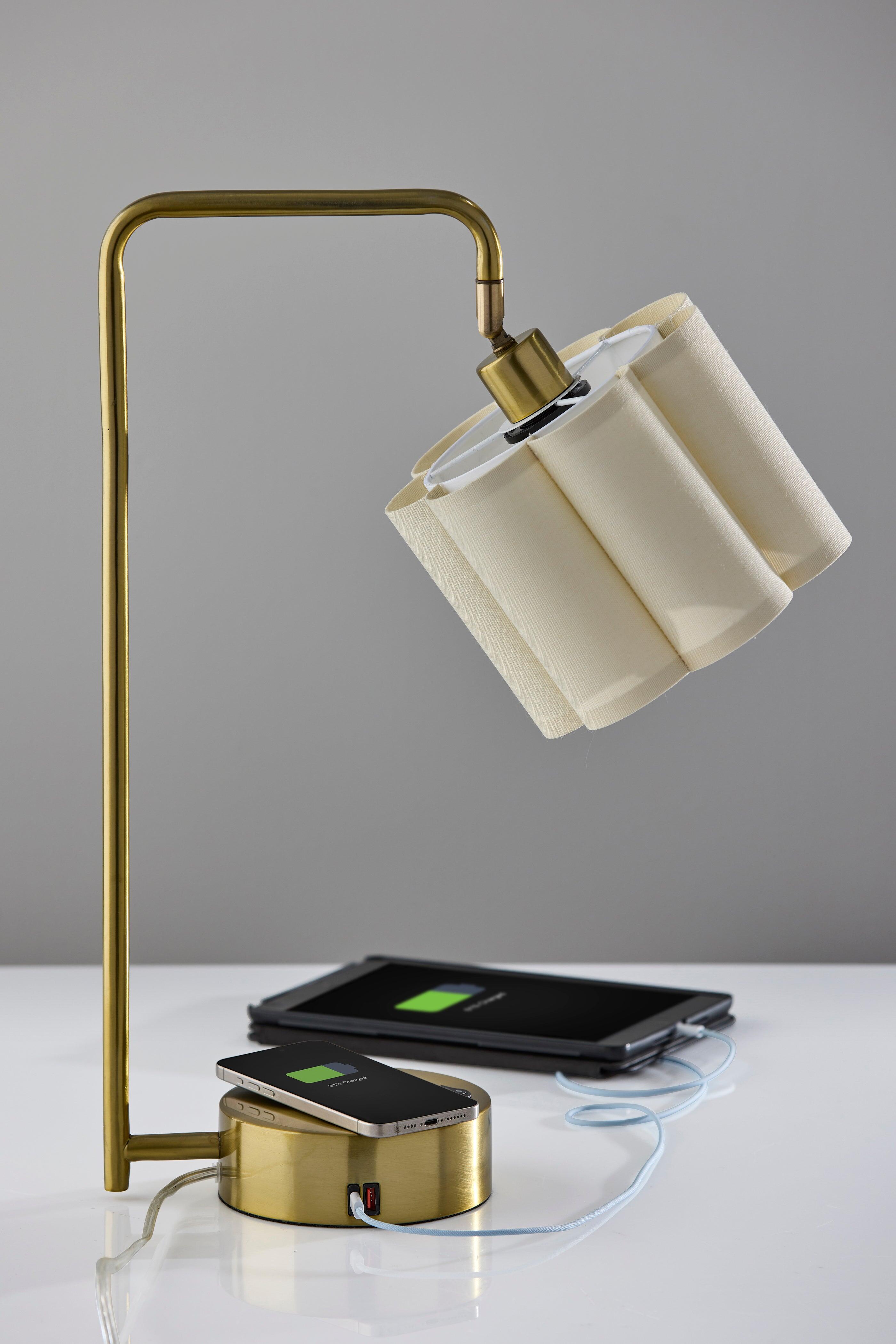 Adesso Dover Desk Lamp, Antique Brass, large