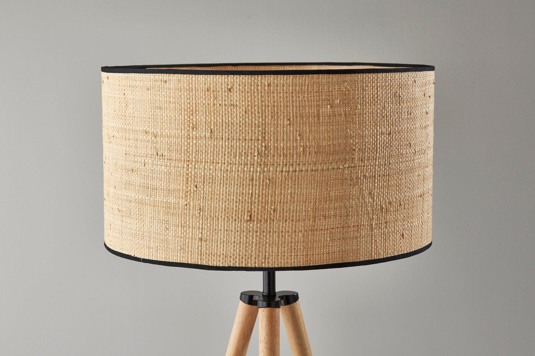 Adesso Jackson Floor Lamp, Natural/Black, large