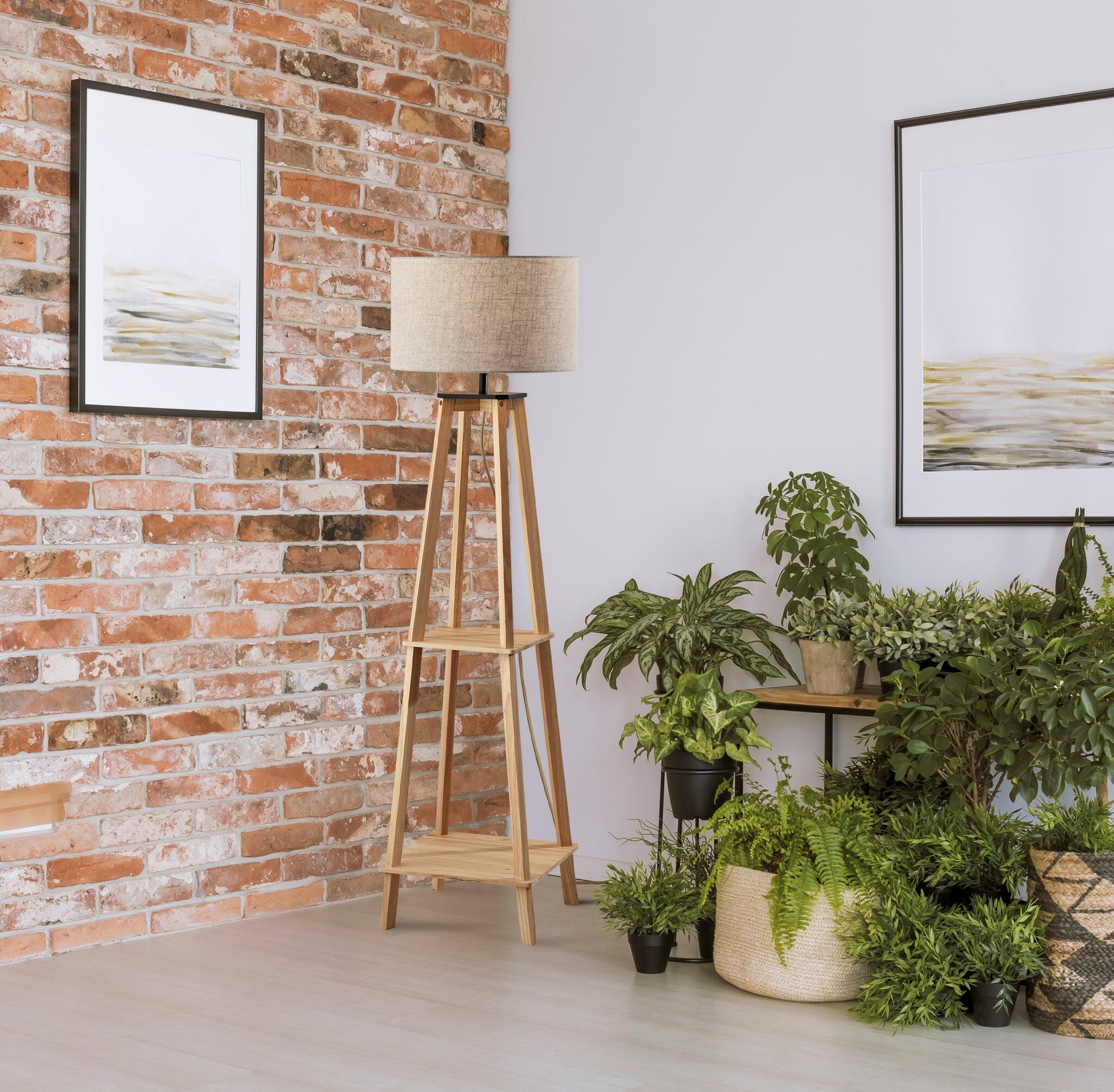 Adesso Kirby Floor Lamp, Natural/Beige, rollover