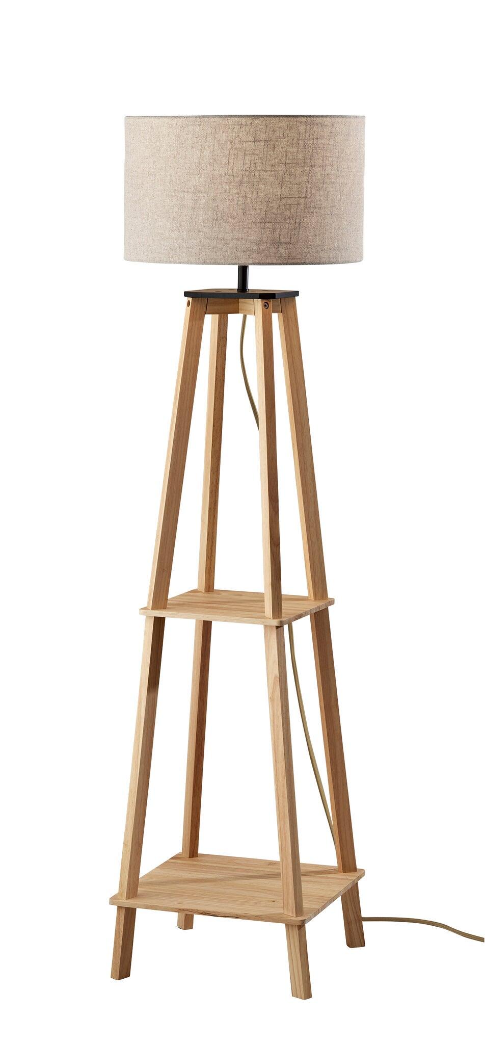 Adesso Kirby Floor Lamp, Natural/Beige, large