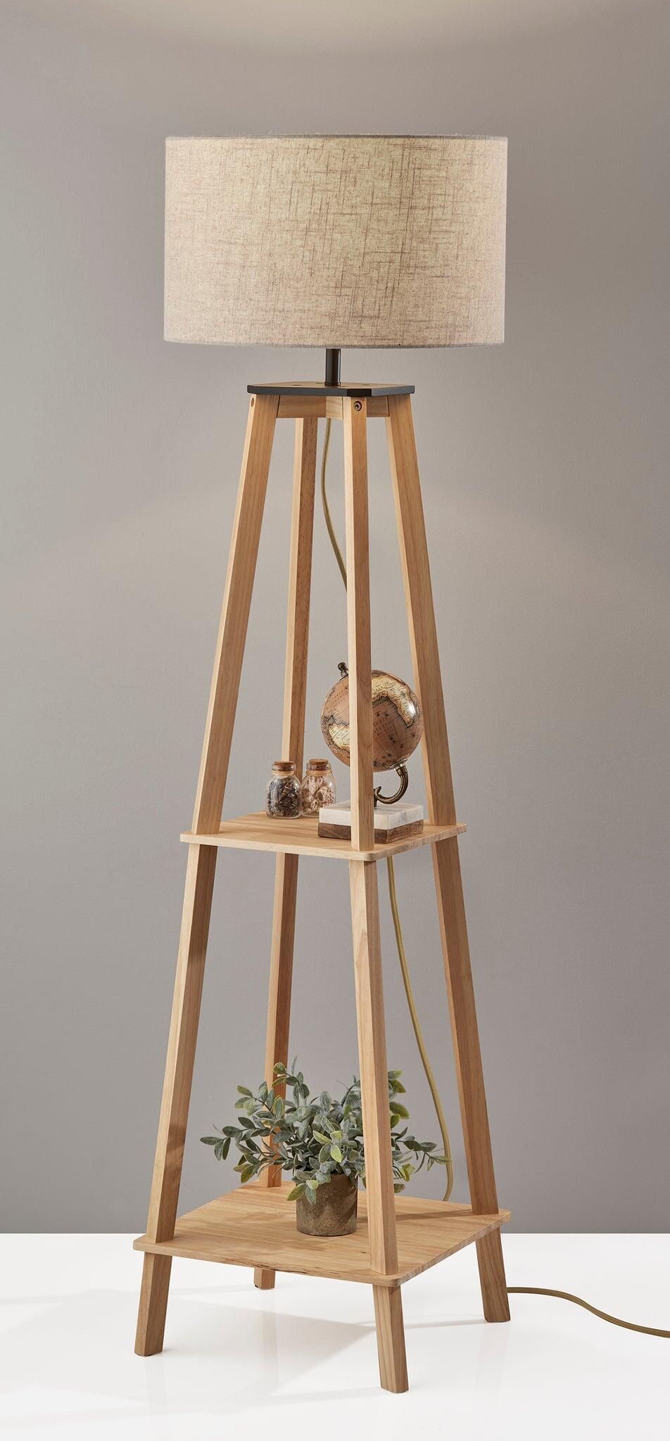 Adesso Kirby Floor Lamp, Natural/Beige, large