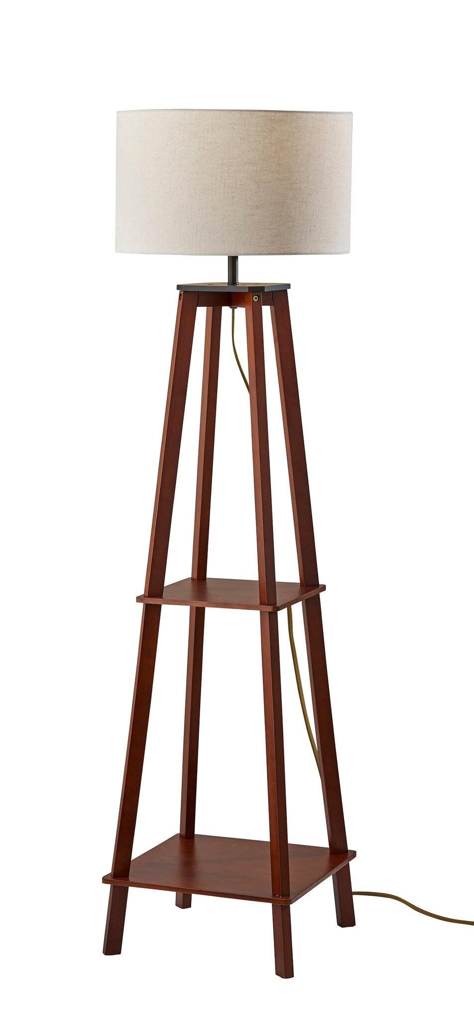 Adesso Kirby Floor Lamp, Natural/Brown, large