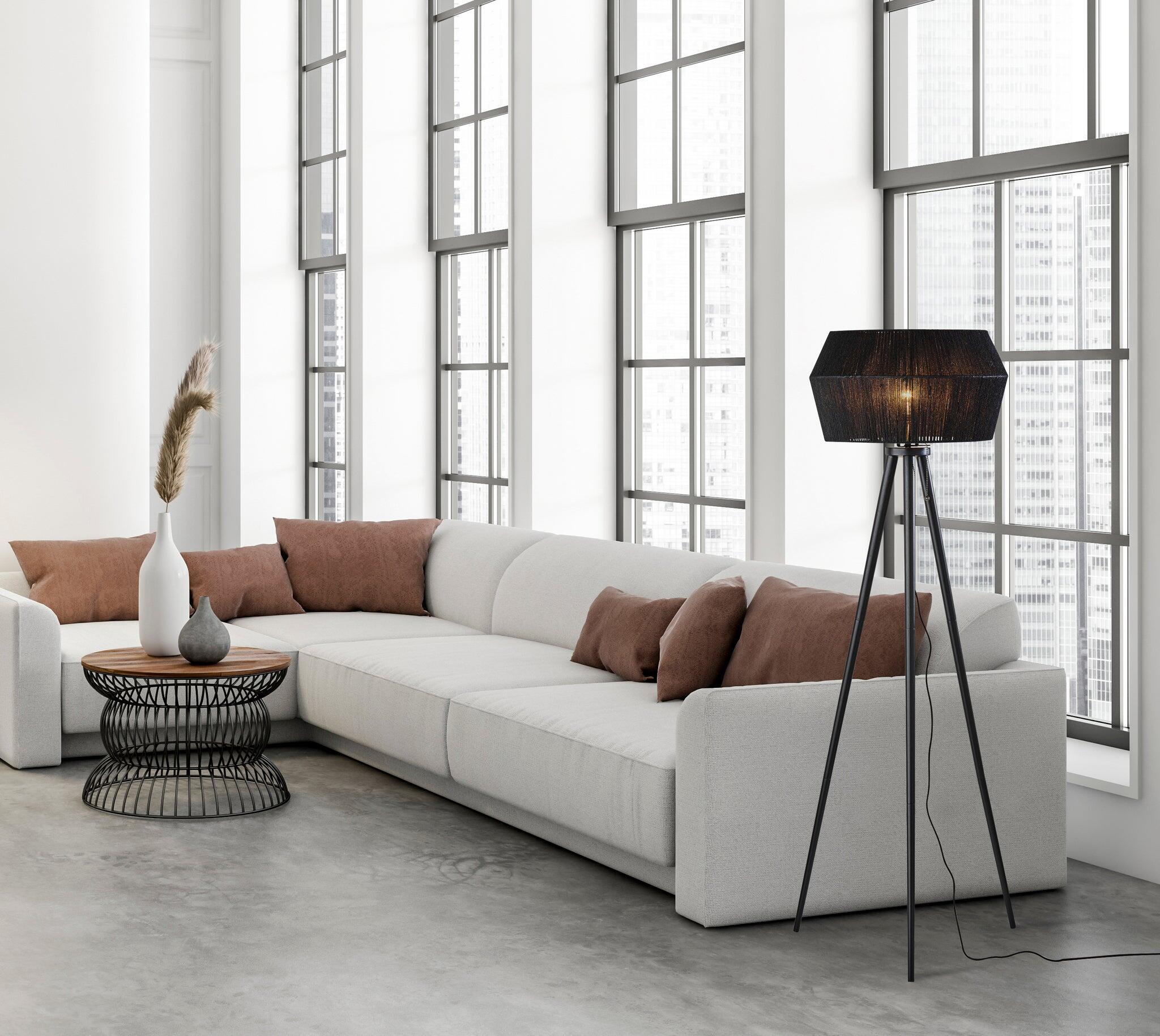 Adesso Montana Floor Lamp, Black, rollover