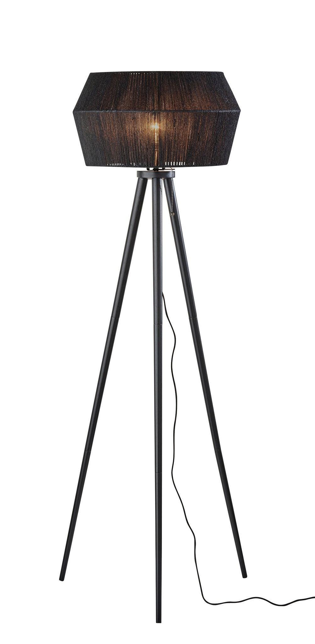 Adesso Montana Floor Lamp, Black, large