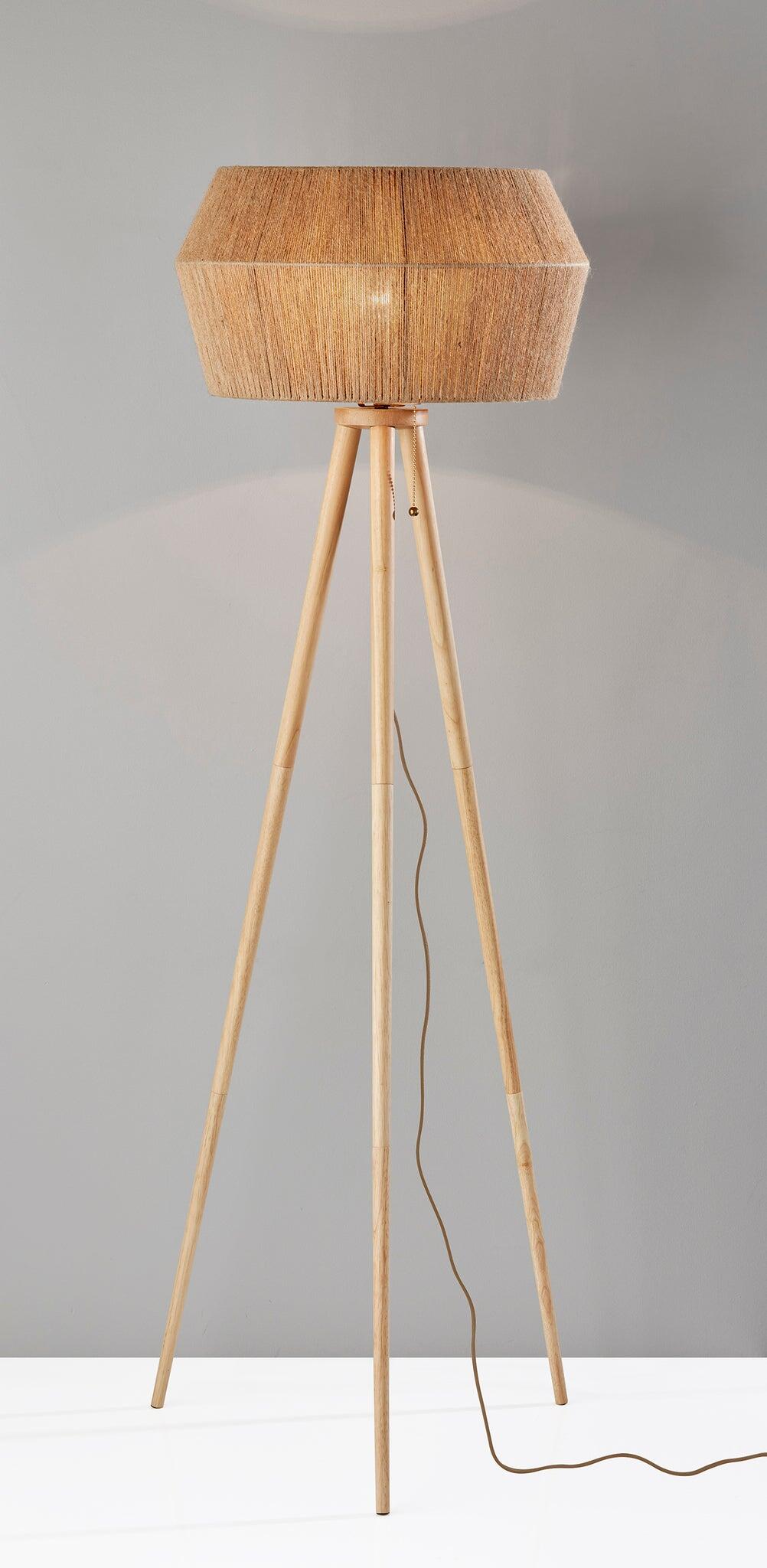 Adesso Montana Floor Lamp, Natural, rollover