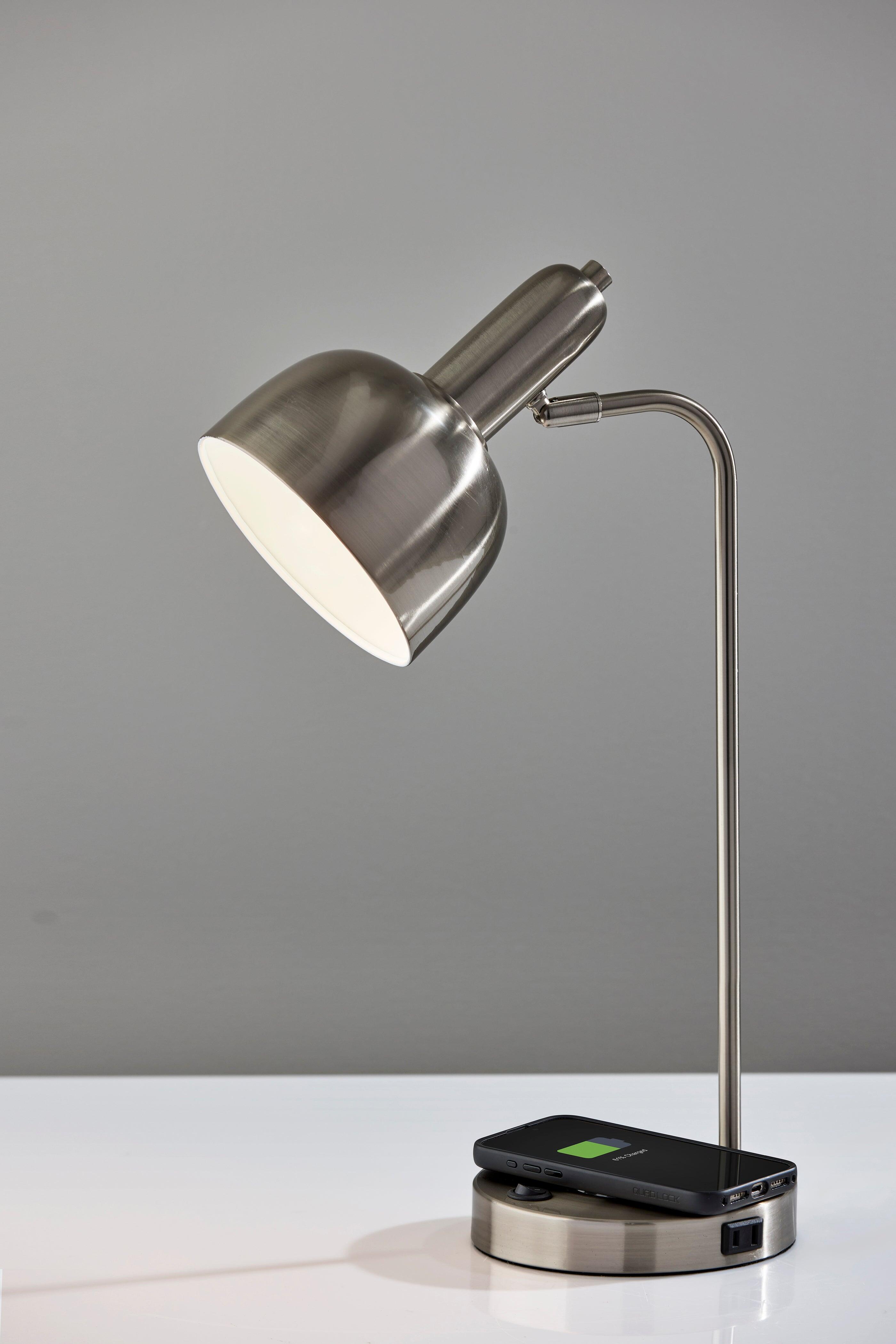 Adesso Rico Desk Lamp, Gray, large