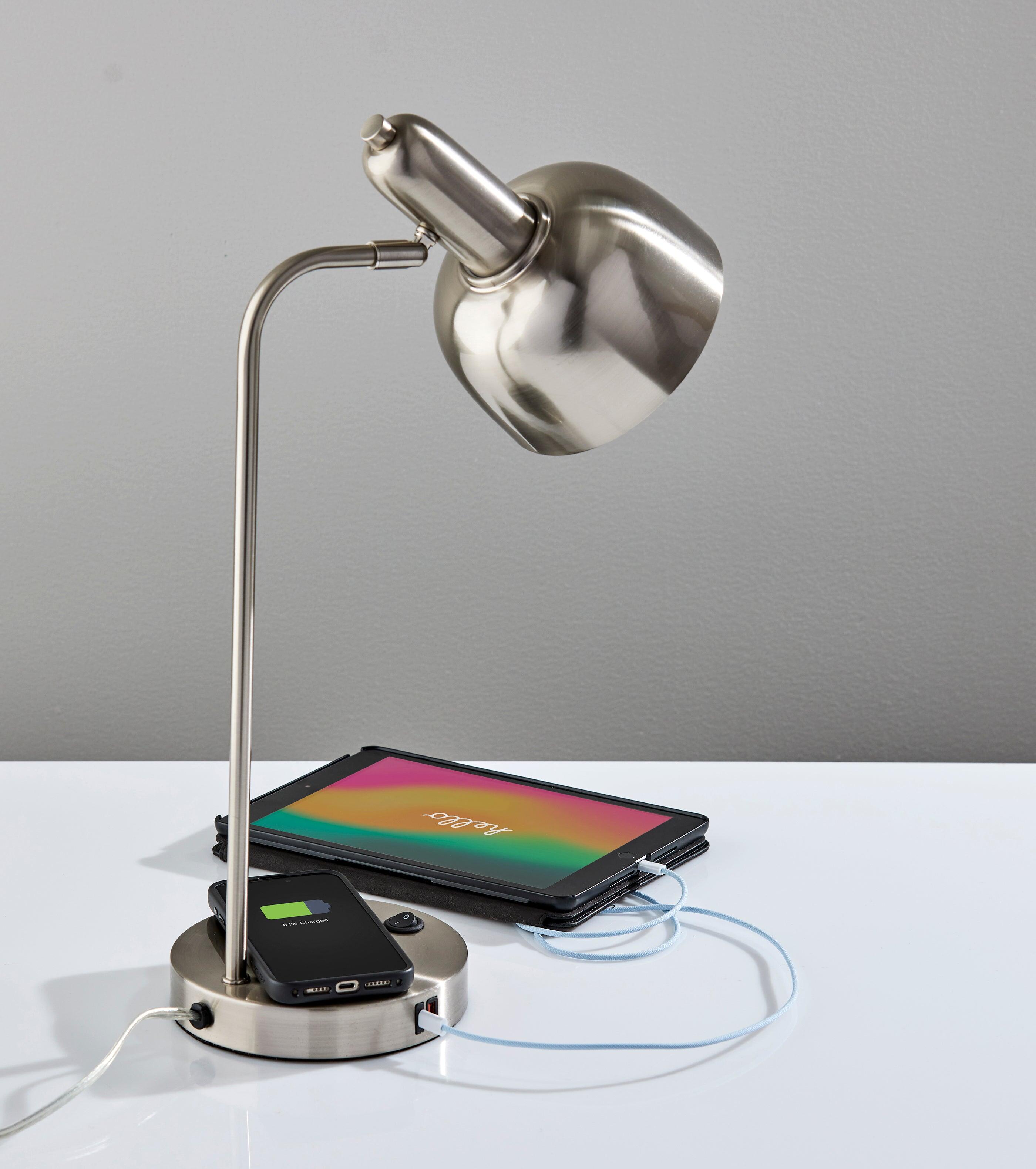 Adesso Rico Desk Lamp, Gray, large
