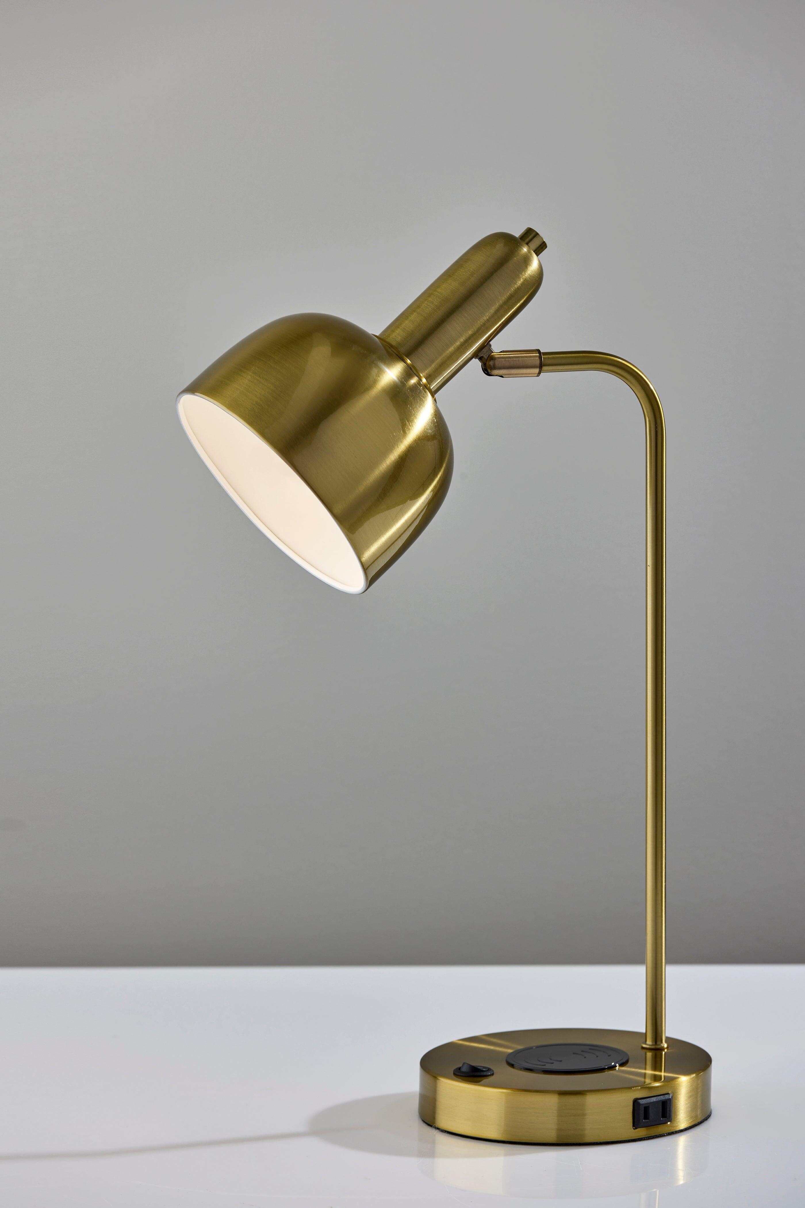 Adesso Rico Desk Lamp, Antique Brass, rollover