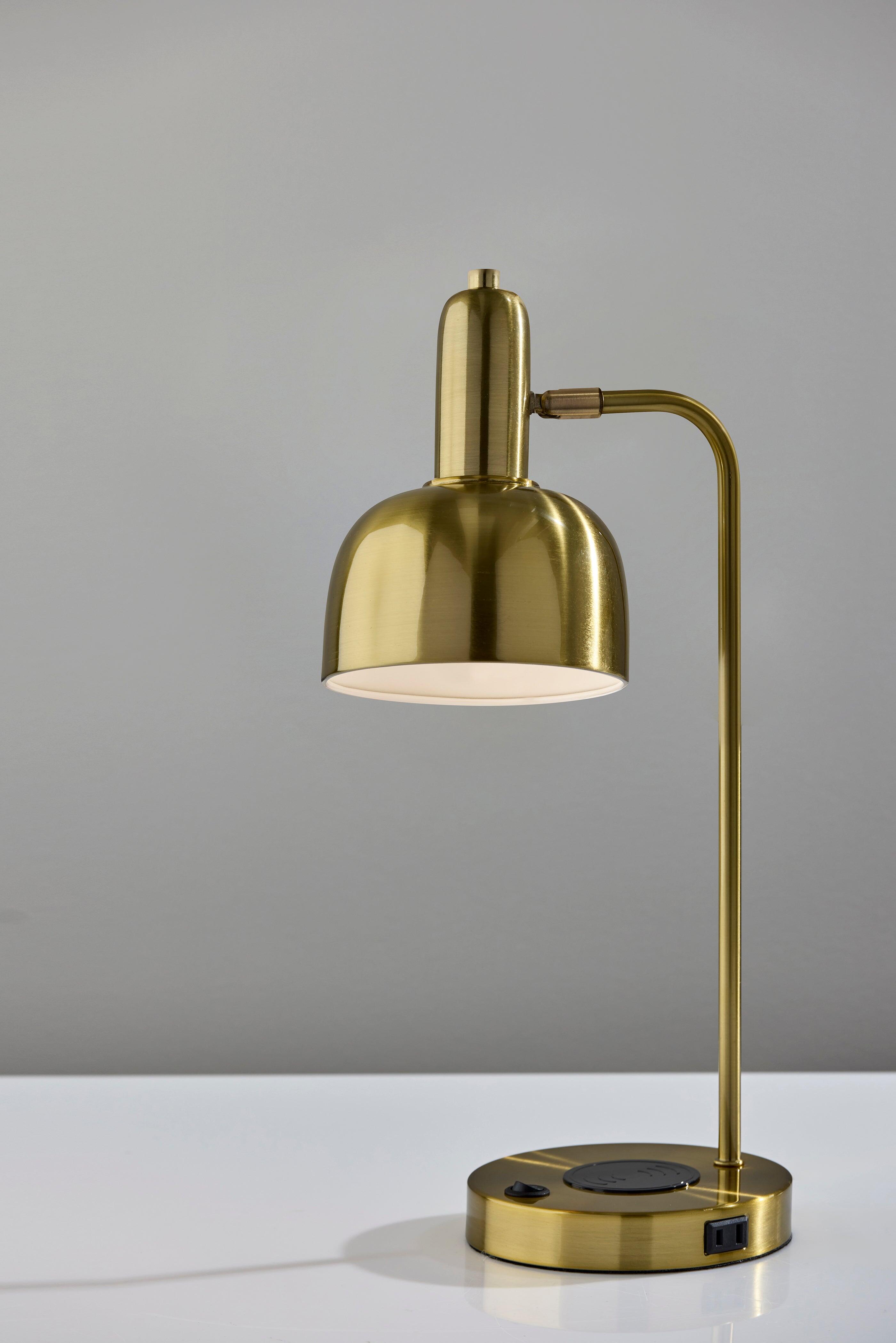 Adesso Rico Desk Lamp, Antique Brass, large
