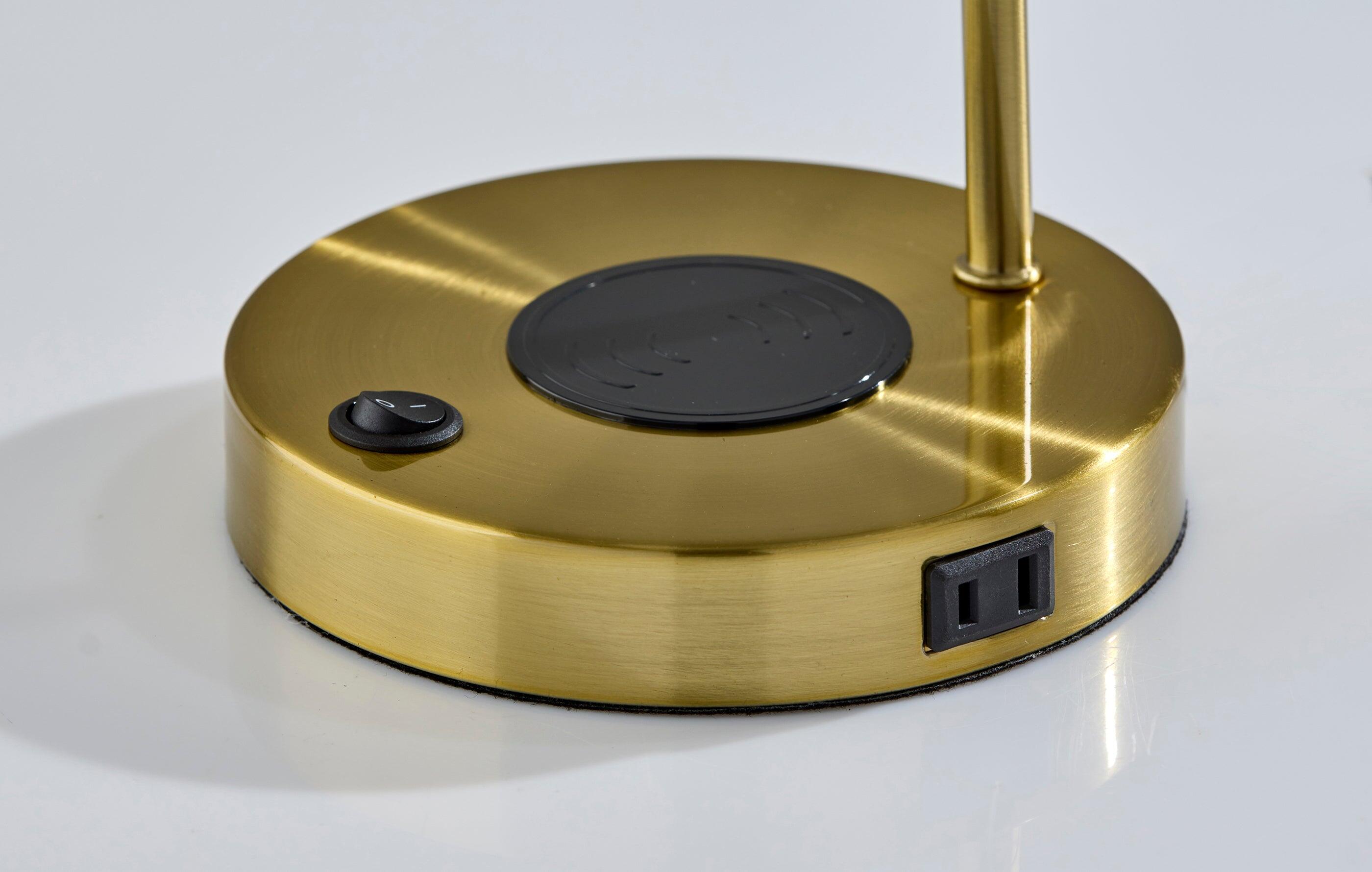 Adesso Rico Desk Lamp, Antique Brass, large