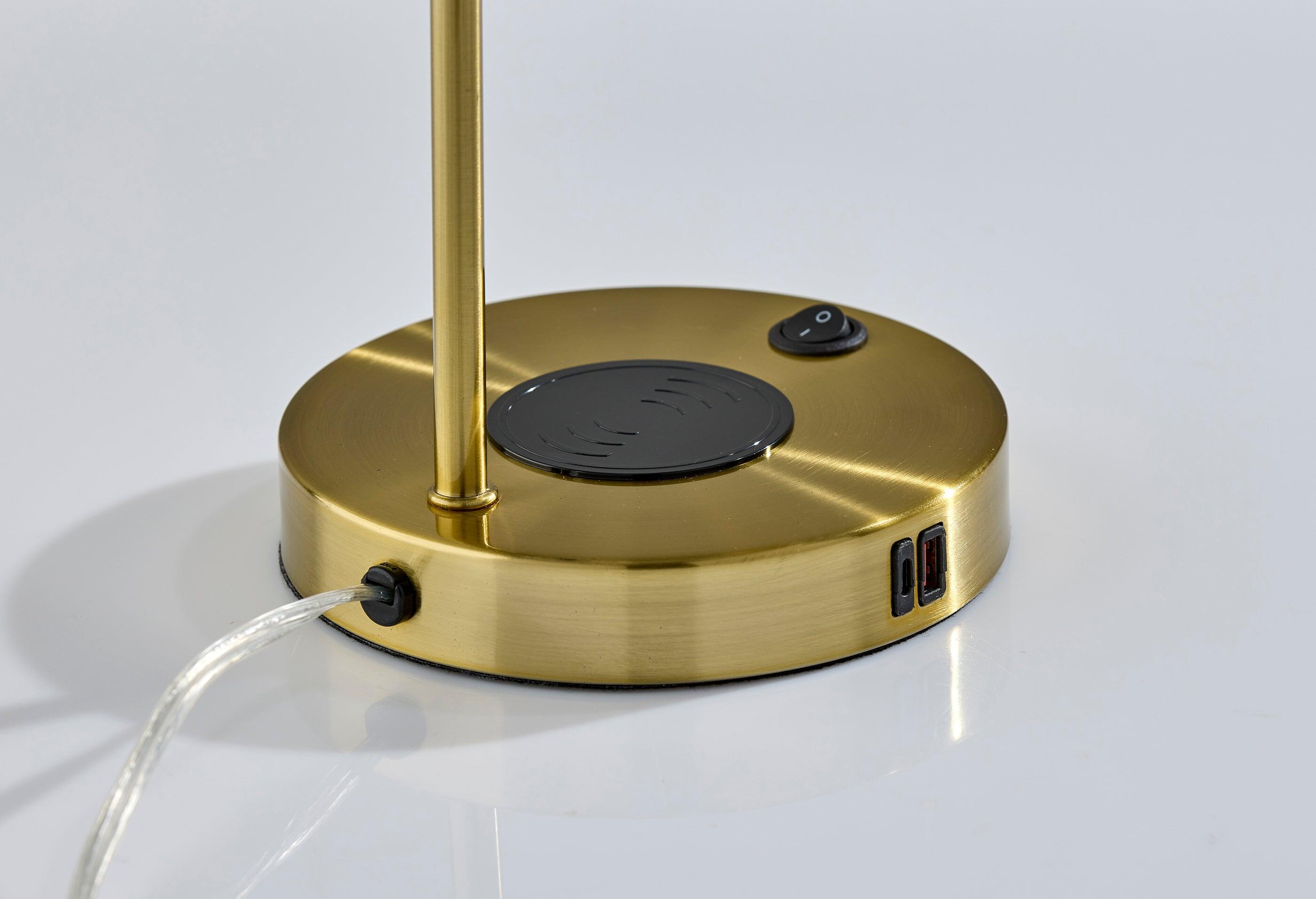 Adesso Rico Desk Lamp, Antique Brass, large
