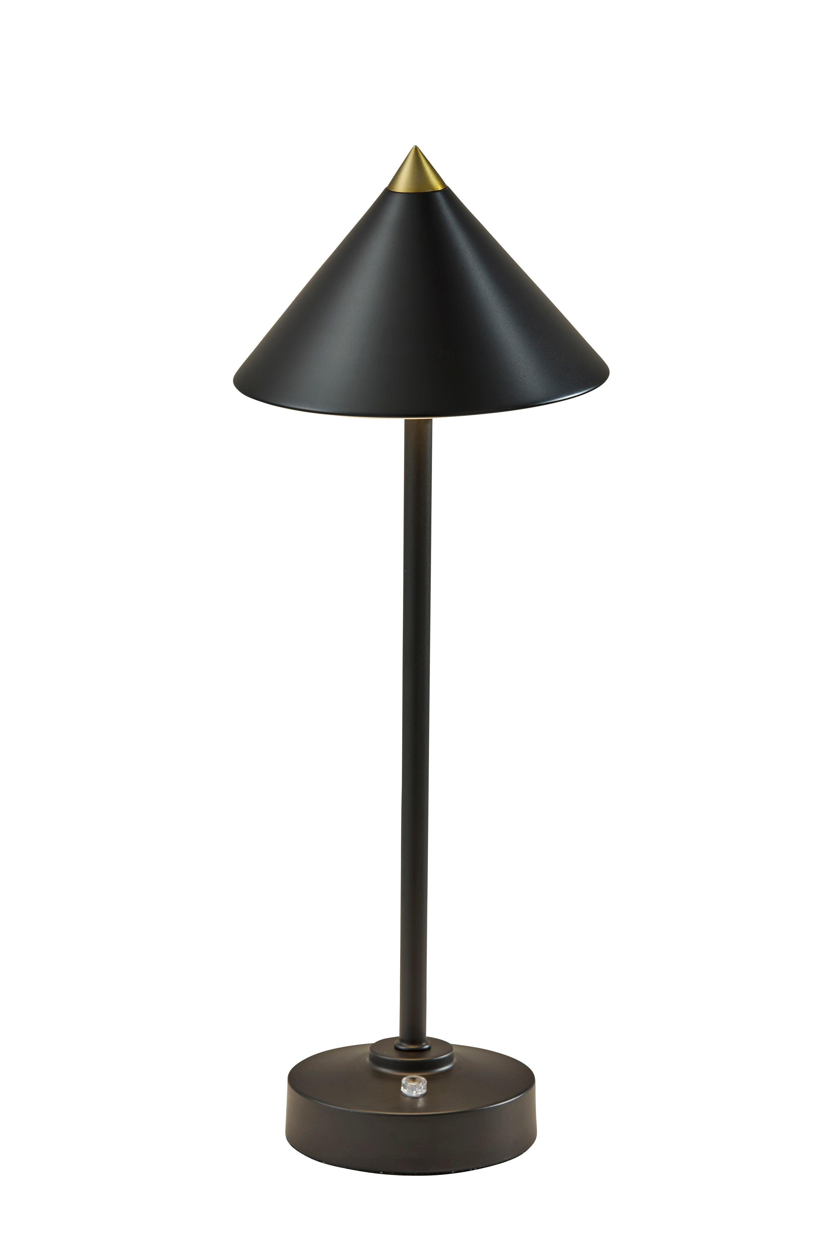 Adesso Ritchie Cordless Table Lamp, Black, large