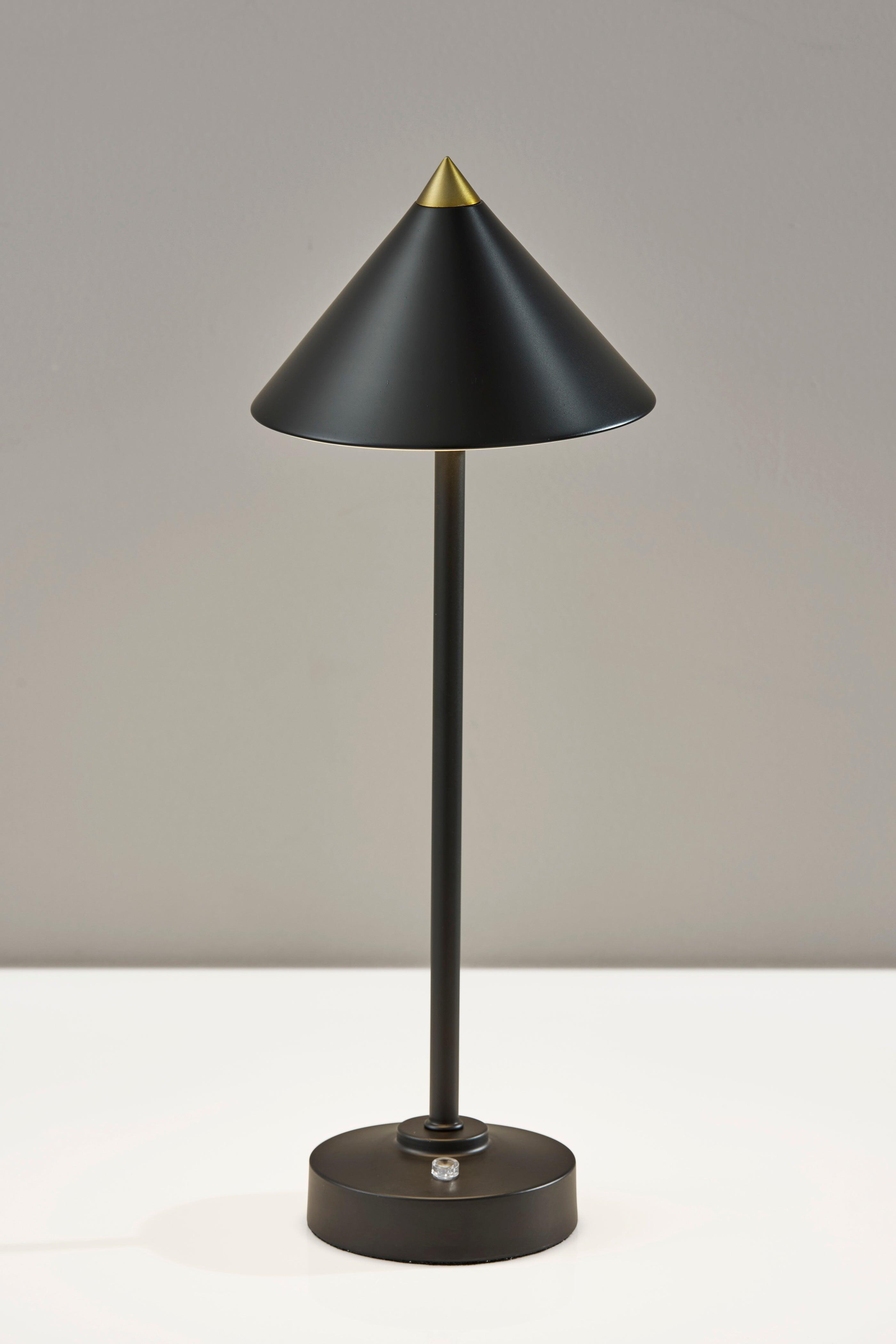 Adesso Ritchie Cordless Table Lamp, Black, large