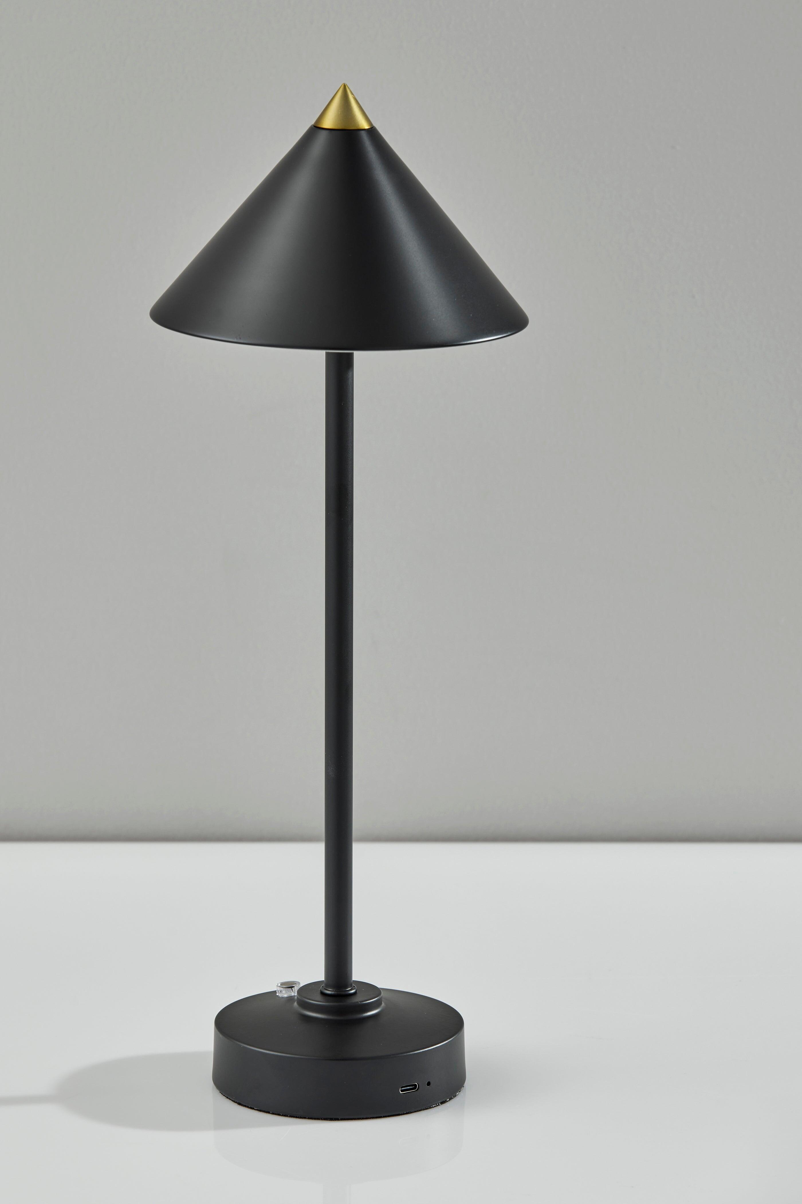 Adesso Ritchie Cordless Table Lamp, Black, large