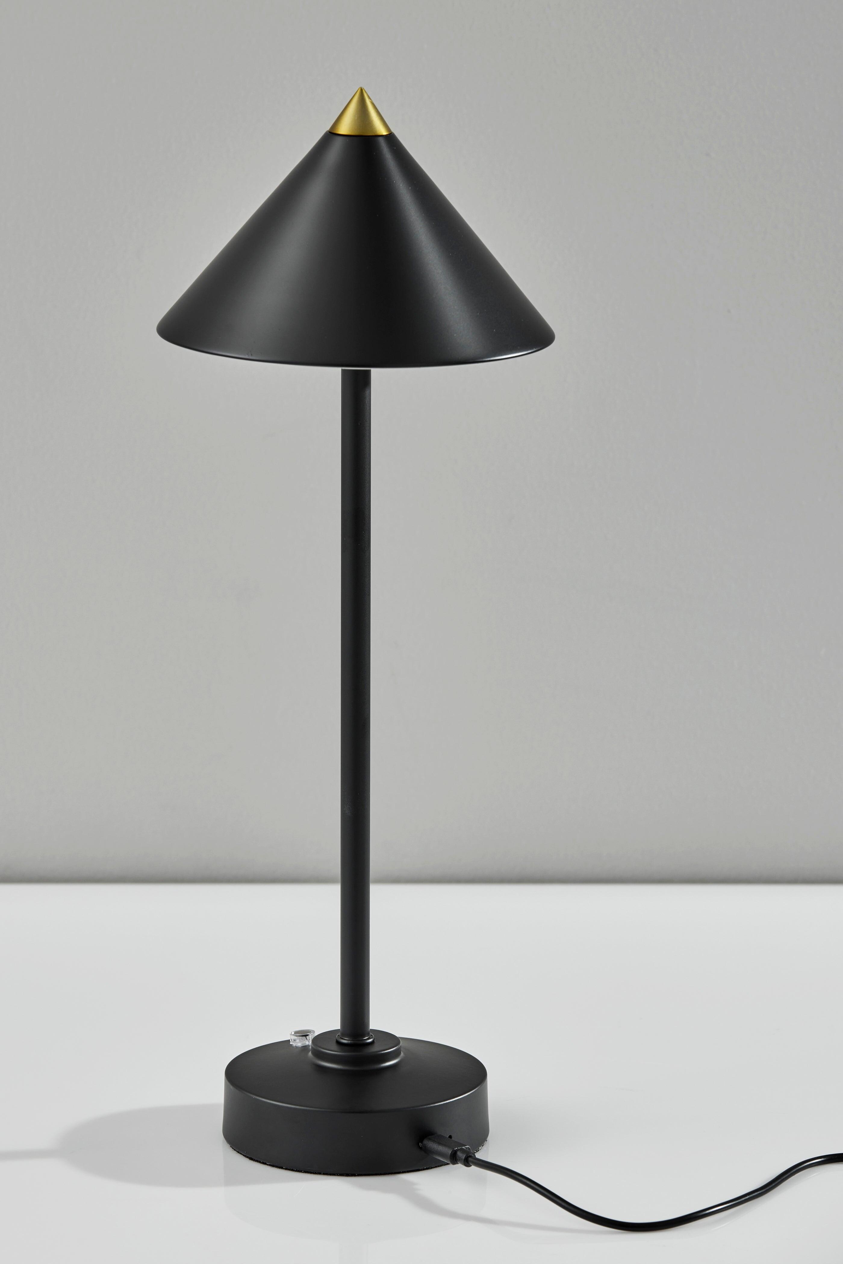 Adesso Ritchie Cordless Table Lamp, Black, large