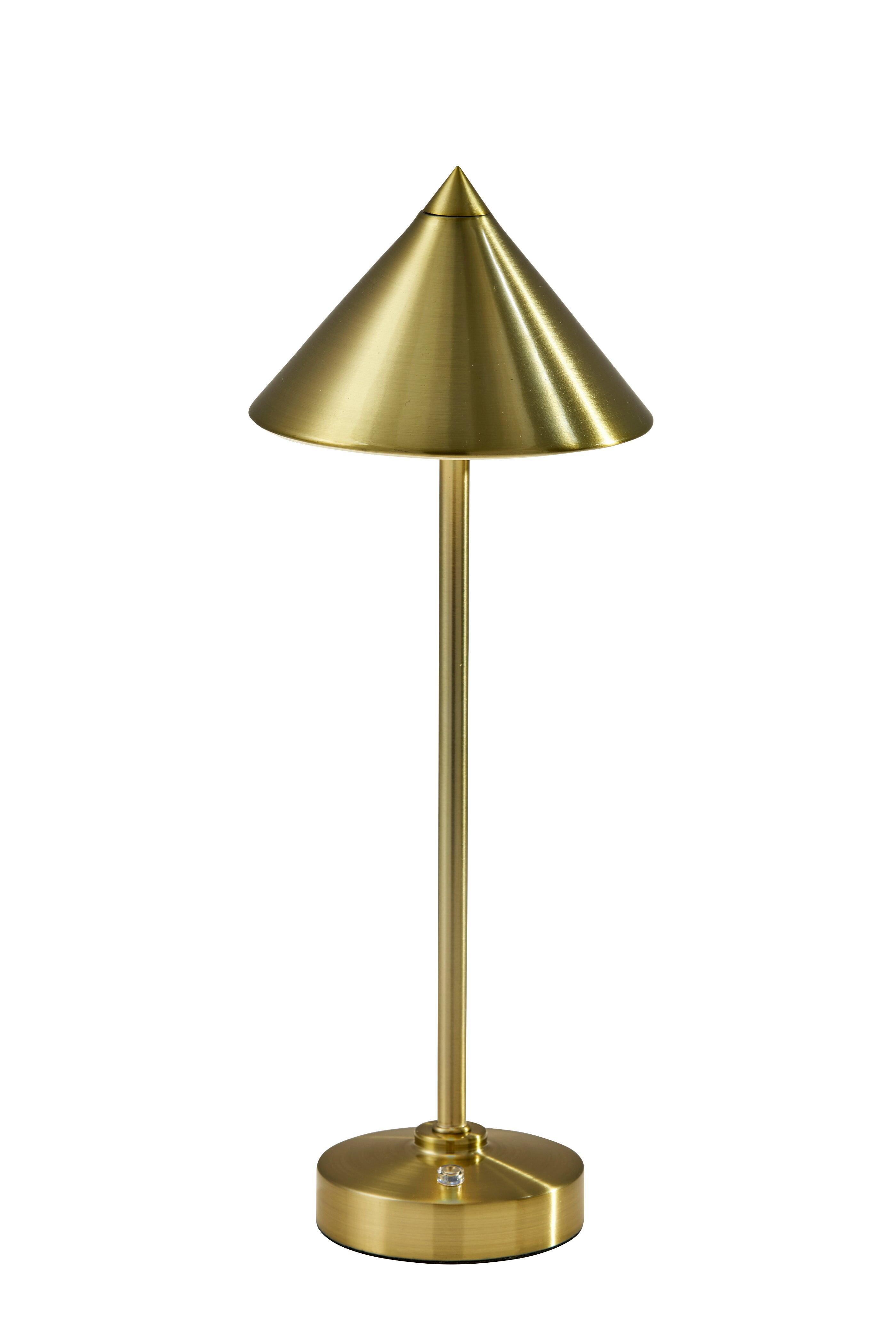 Adesso Ritchie Cordless Table Lamp, Antique Brass, large