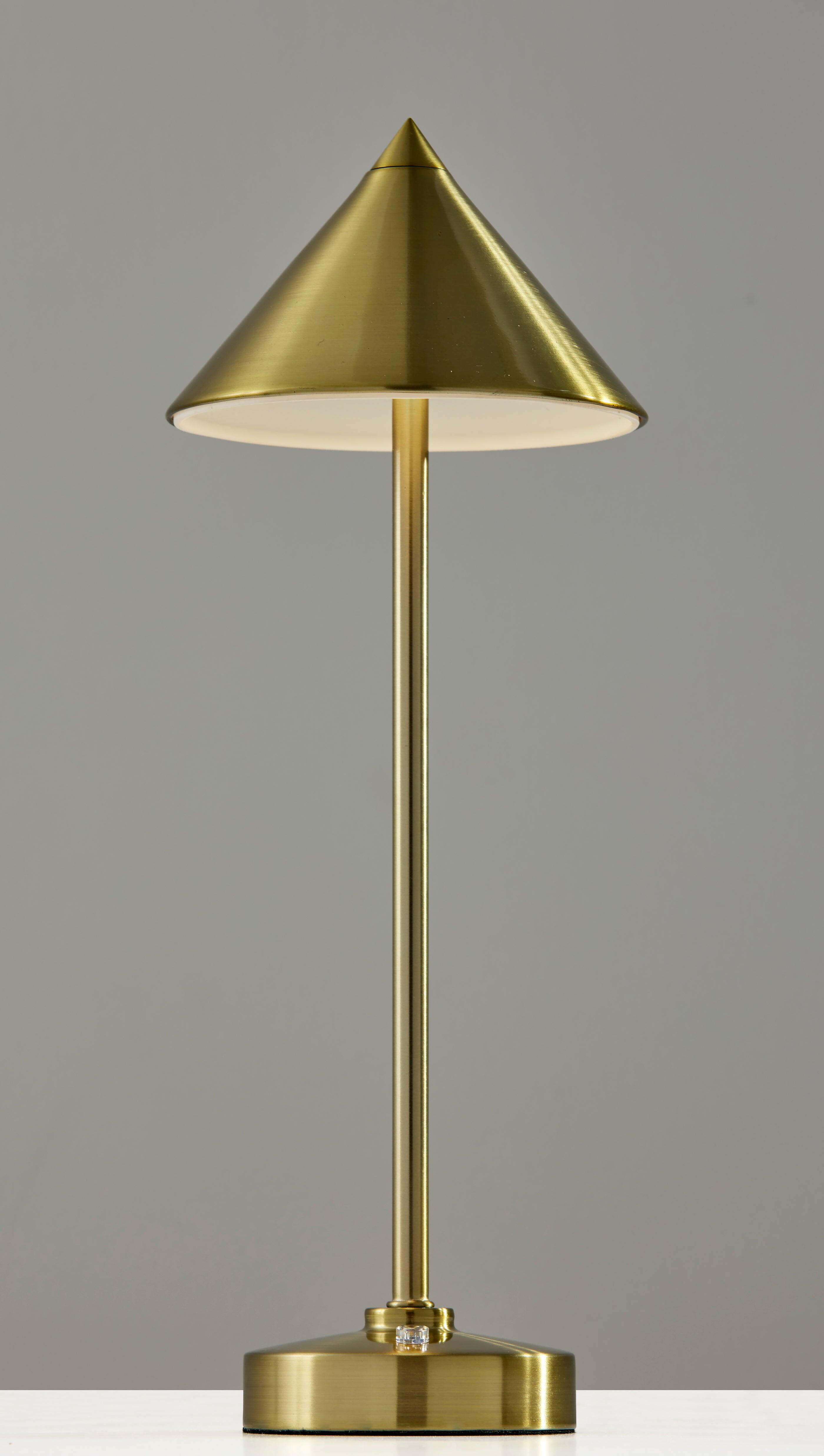 Adesso Ritchie Cordless Table Lamp, Antique Brass, large