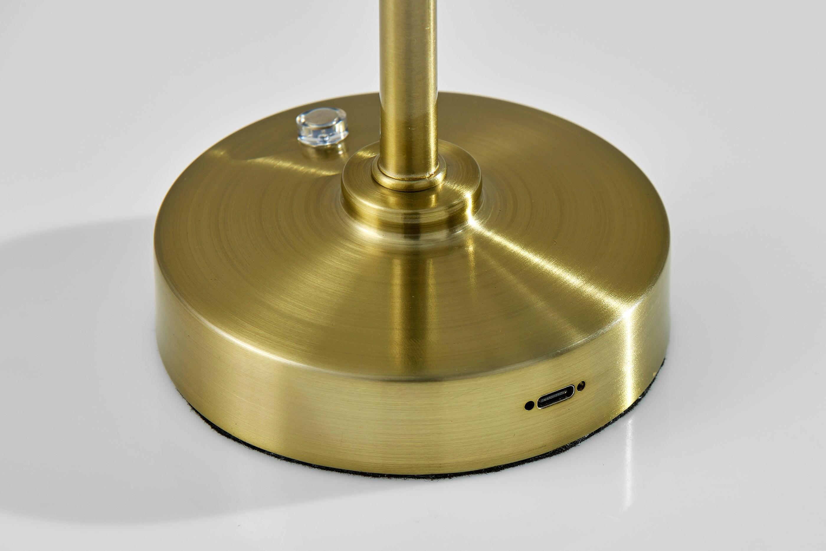 Adesso Ritchie Cordless Table Lamp, Antique Brass, large