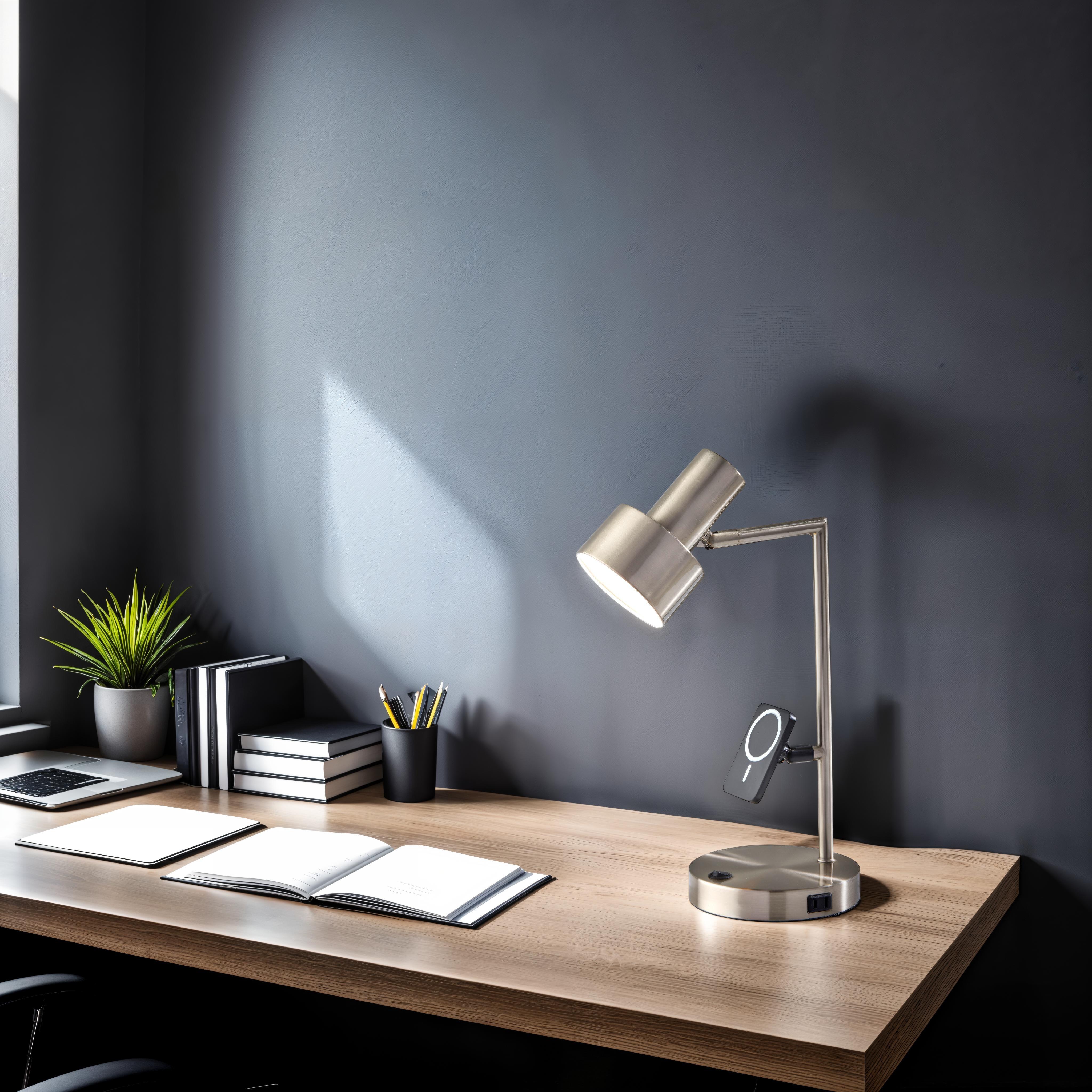 Adesso Rowe Desk Lamp, Gray, rollover