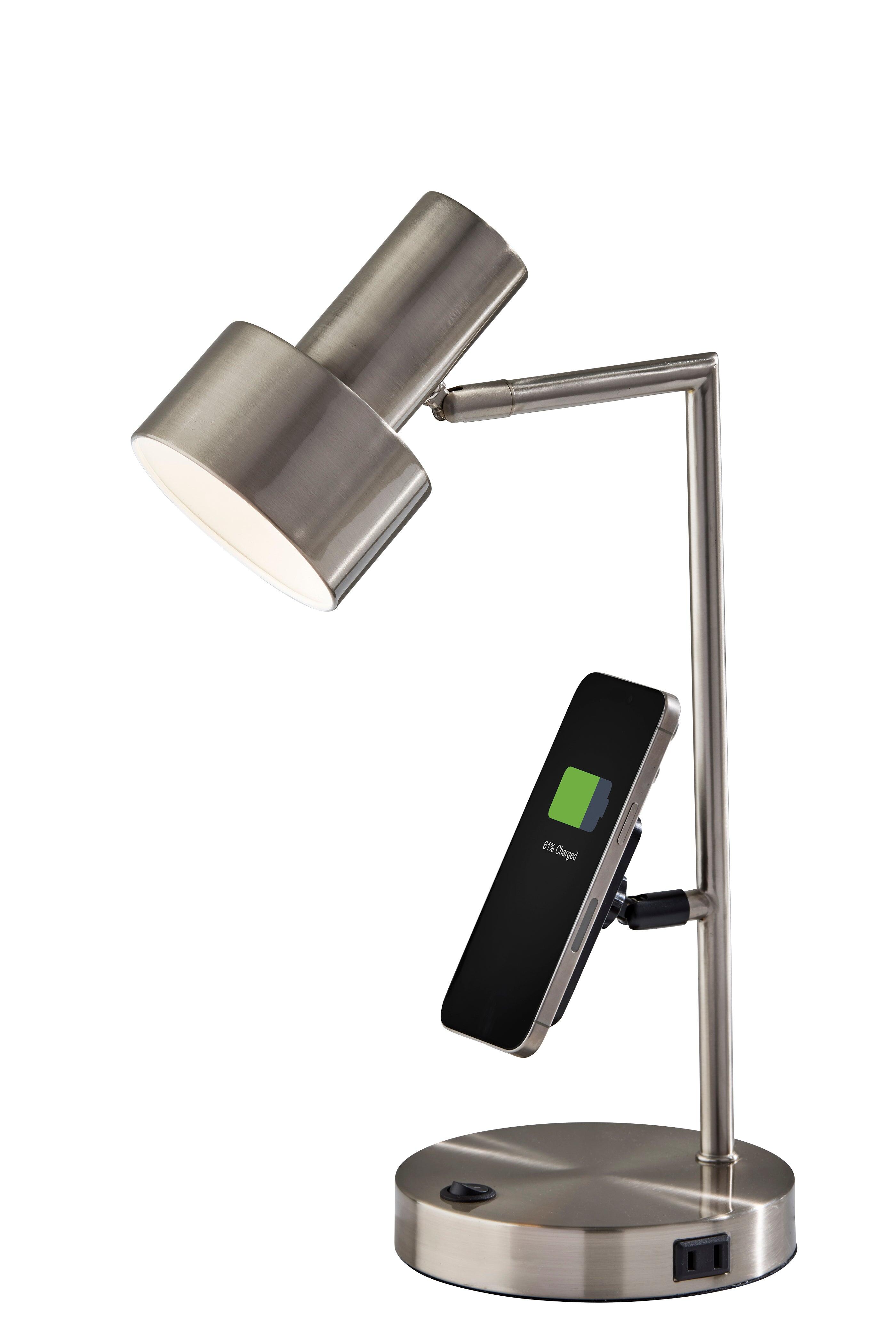 Adesso Rowe Desk Lamp, Gray, large