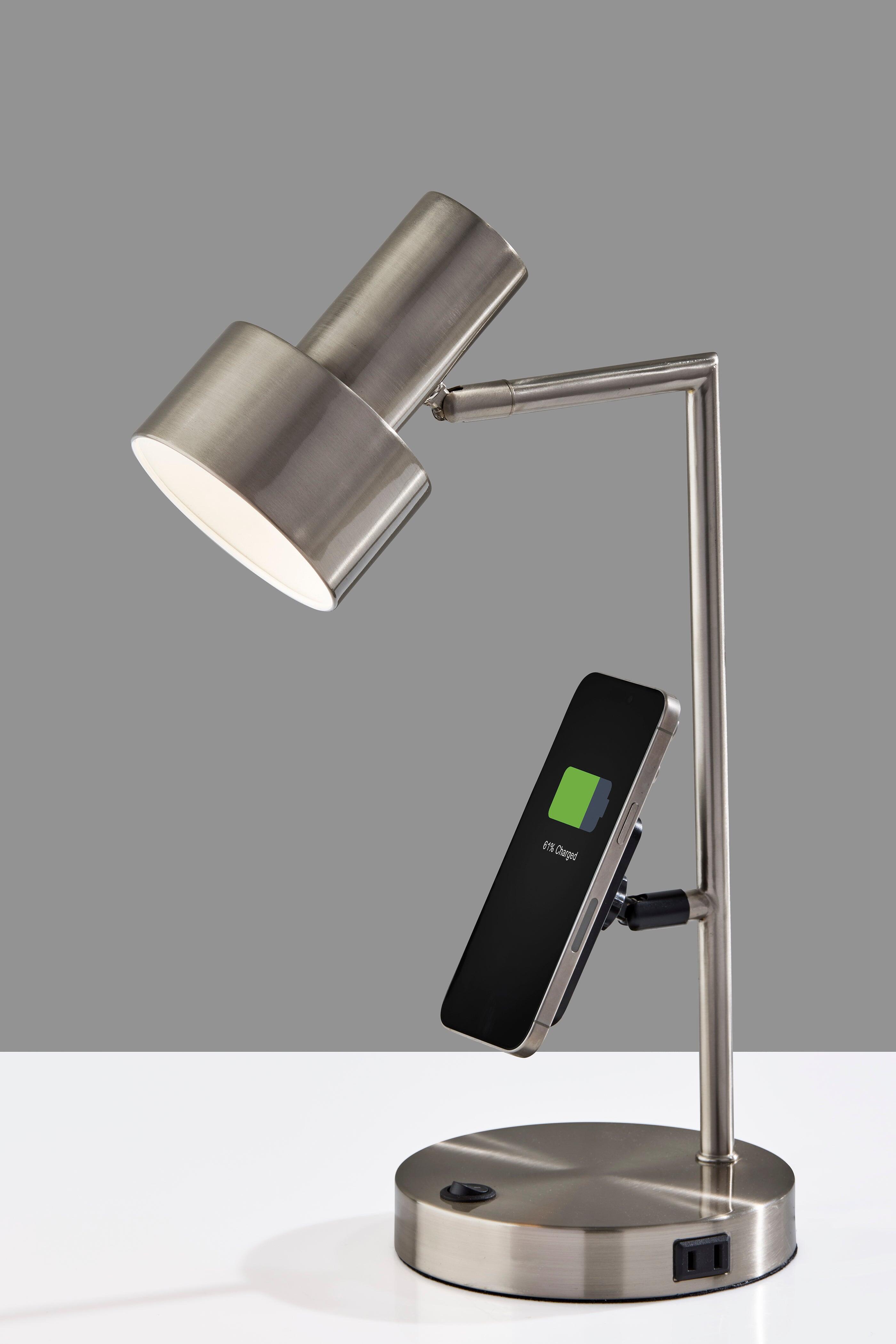Adesso Rowe Desk Lamp, Gray, large