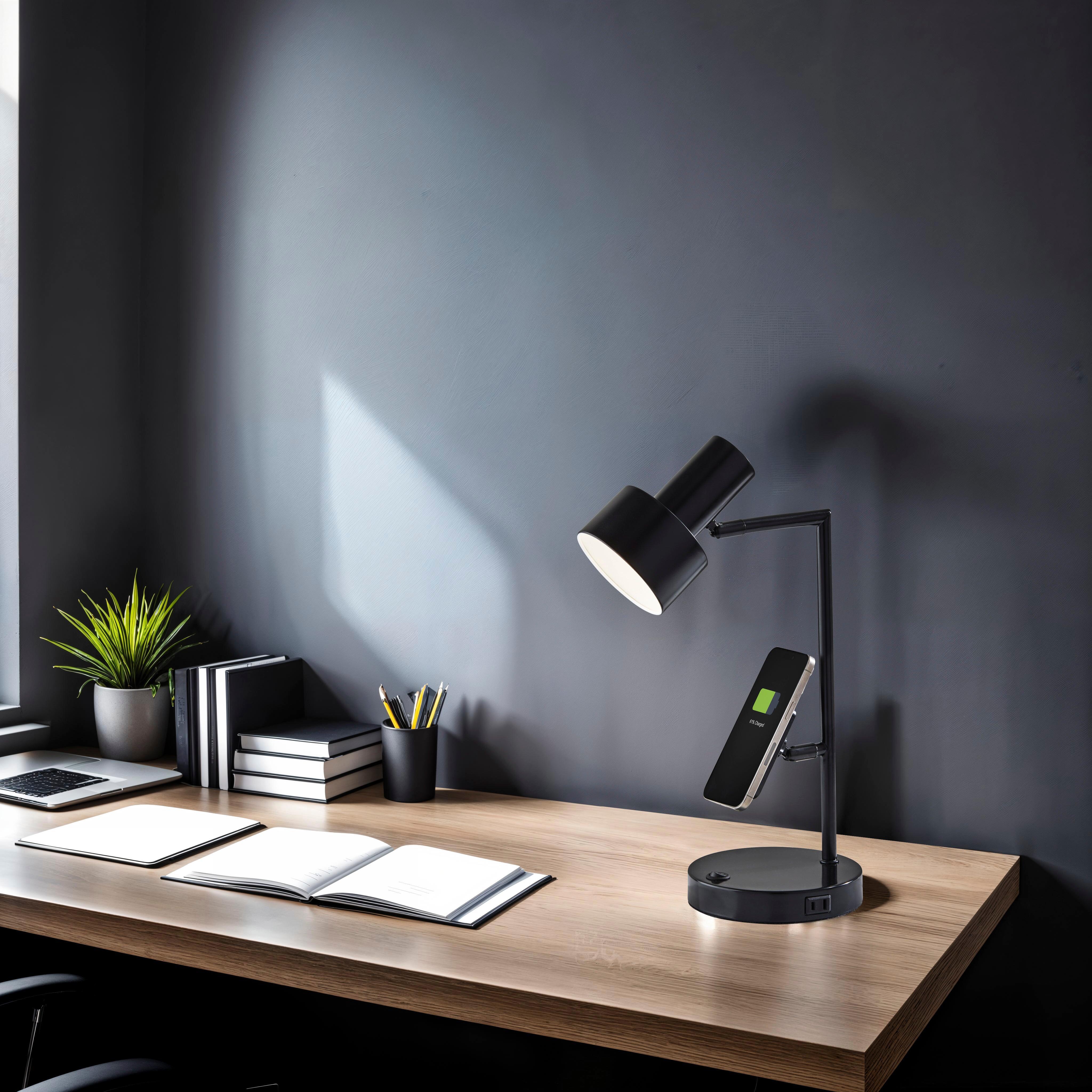 Adesso Rowe Desk Lamp, Black, rollover