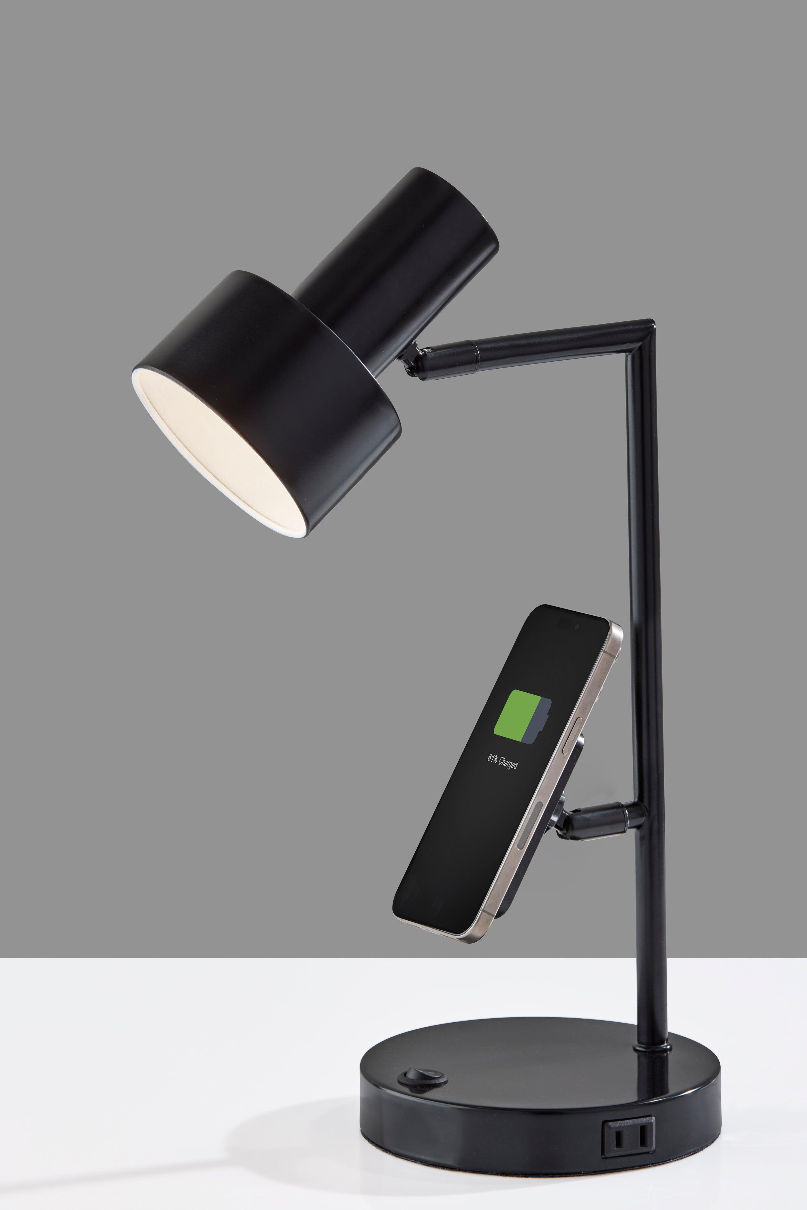 Adesso Rowe Desk Lamp, Black, large