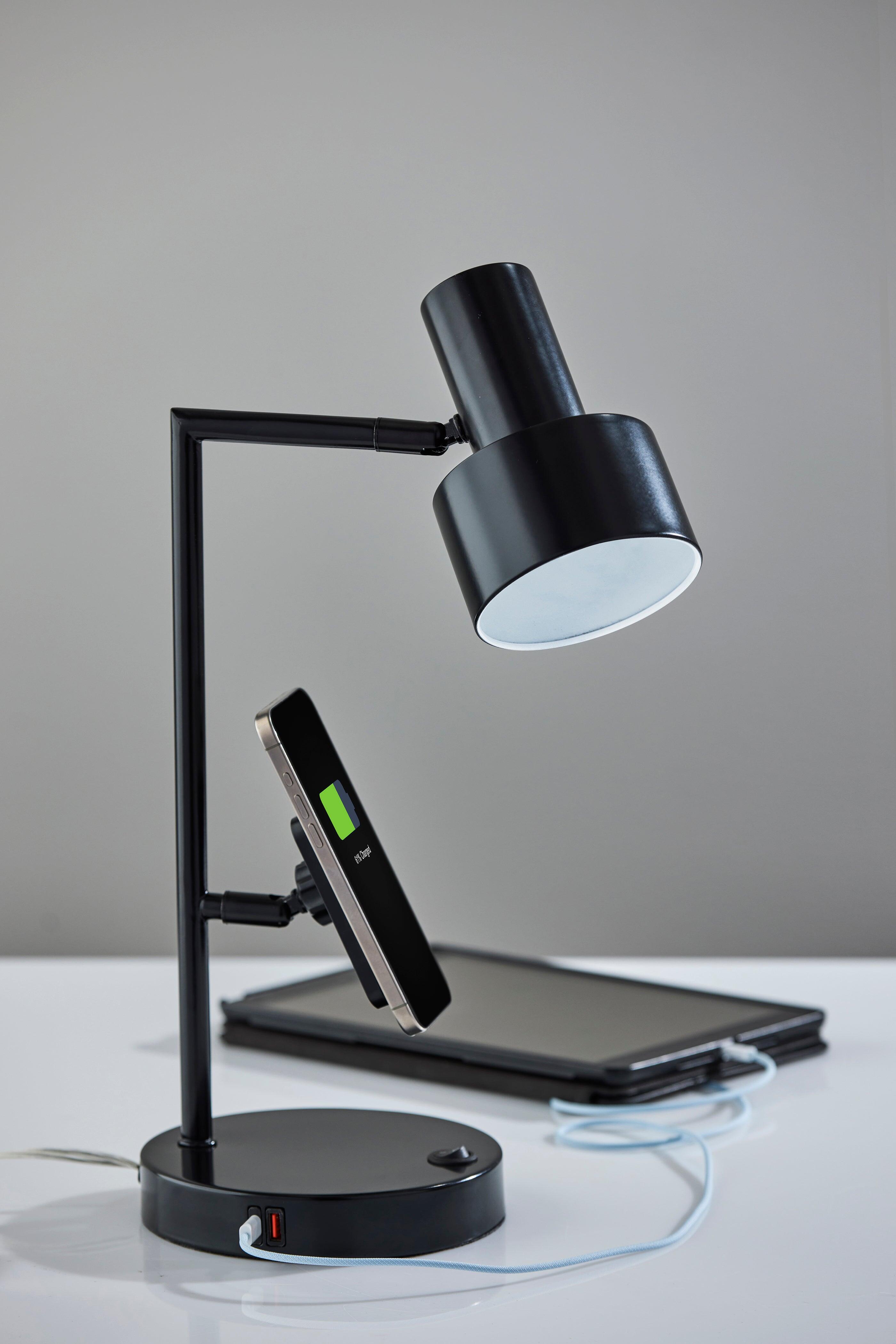 Adesso Rowe Desk Lamp, Black, large