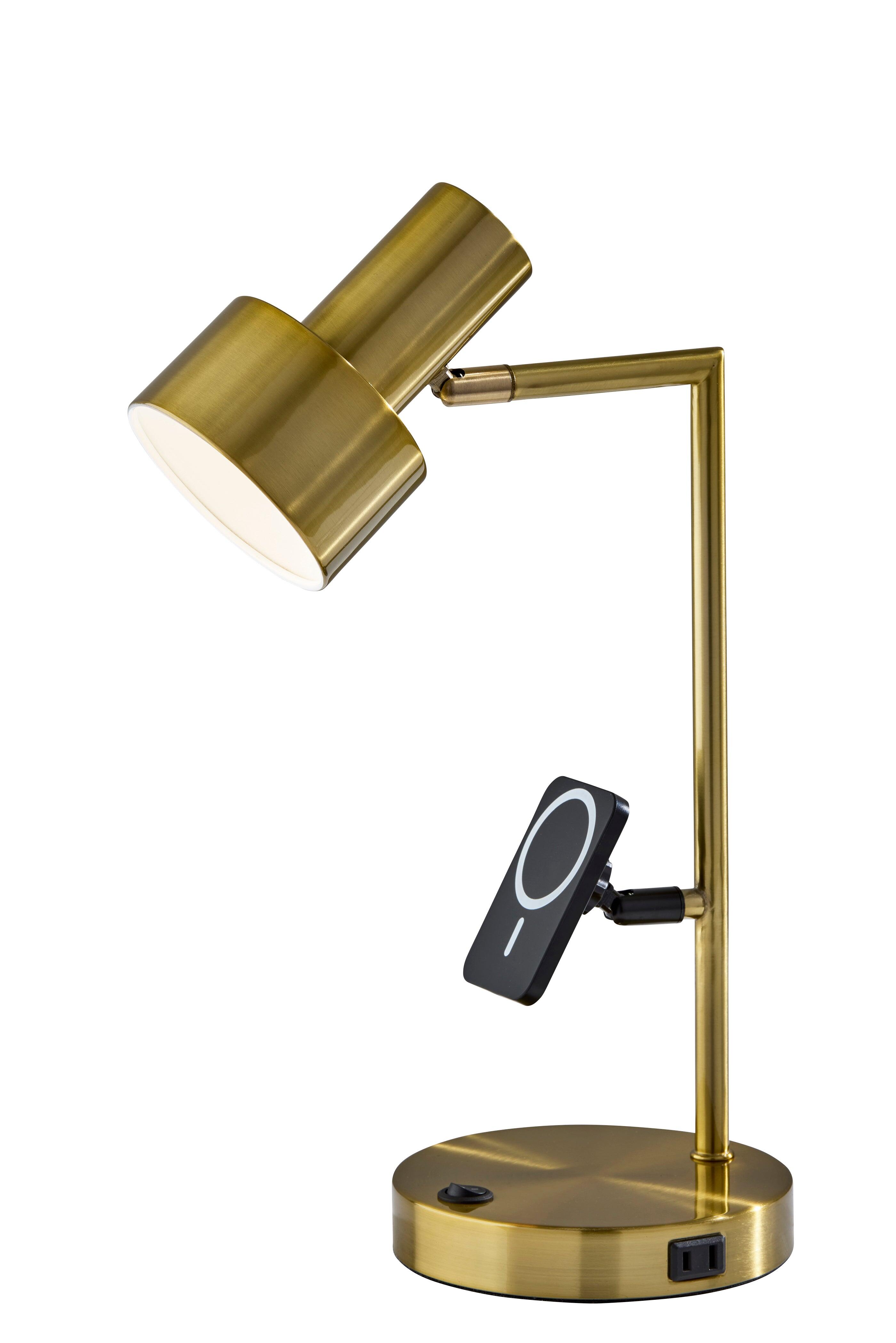 Adesso Rowe Desk Lamp, Antique Brass, large