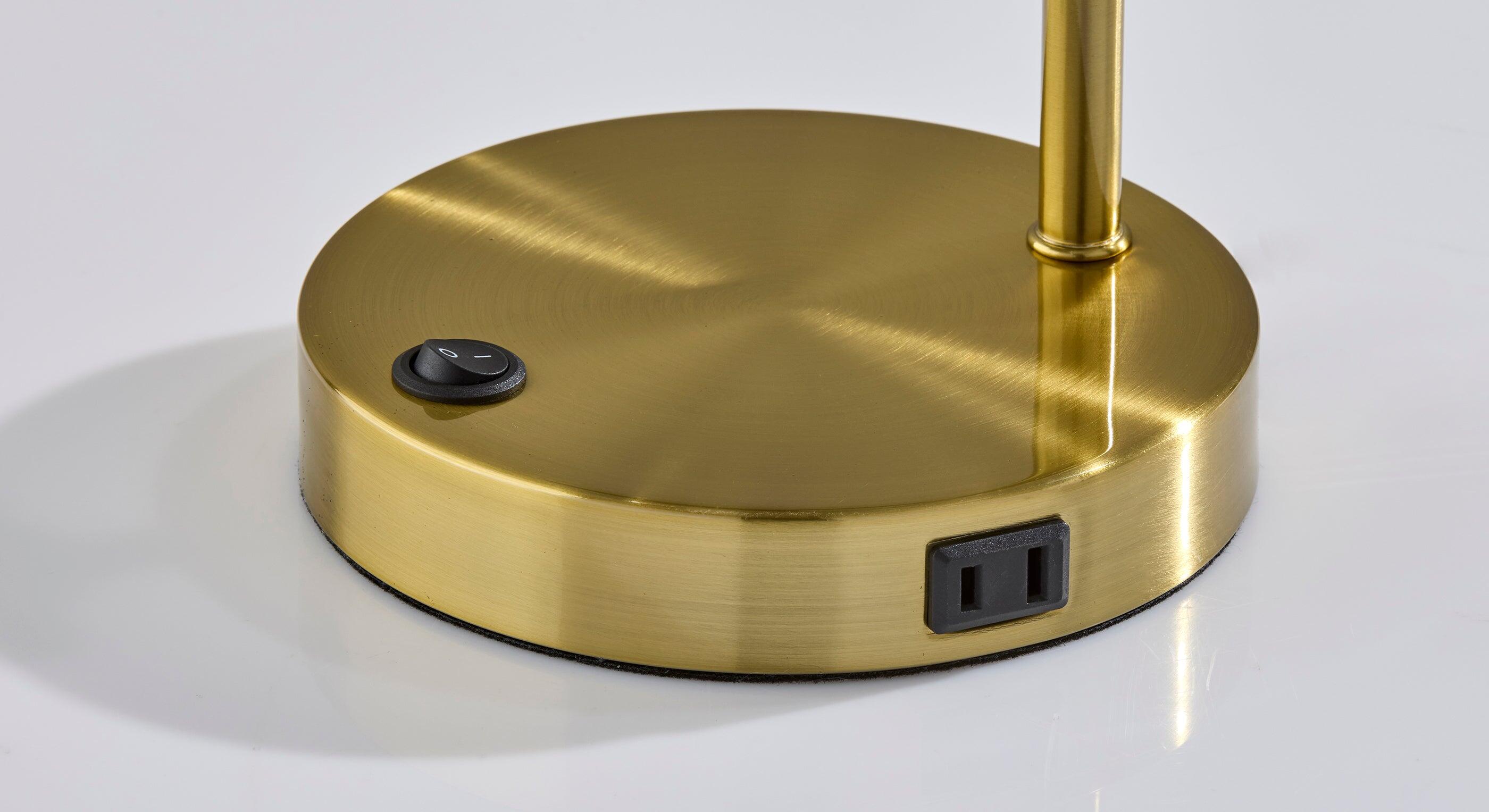 Adesso Rowe Desk Lamp, Antique Brass, large