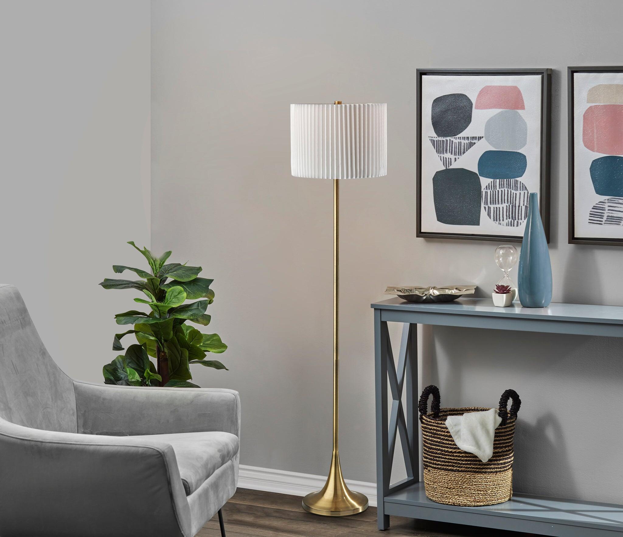 Adesso Simplee Eli Floor Lamp, Antique Brass, rollover