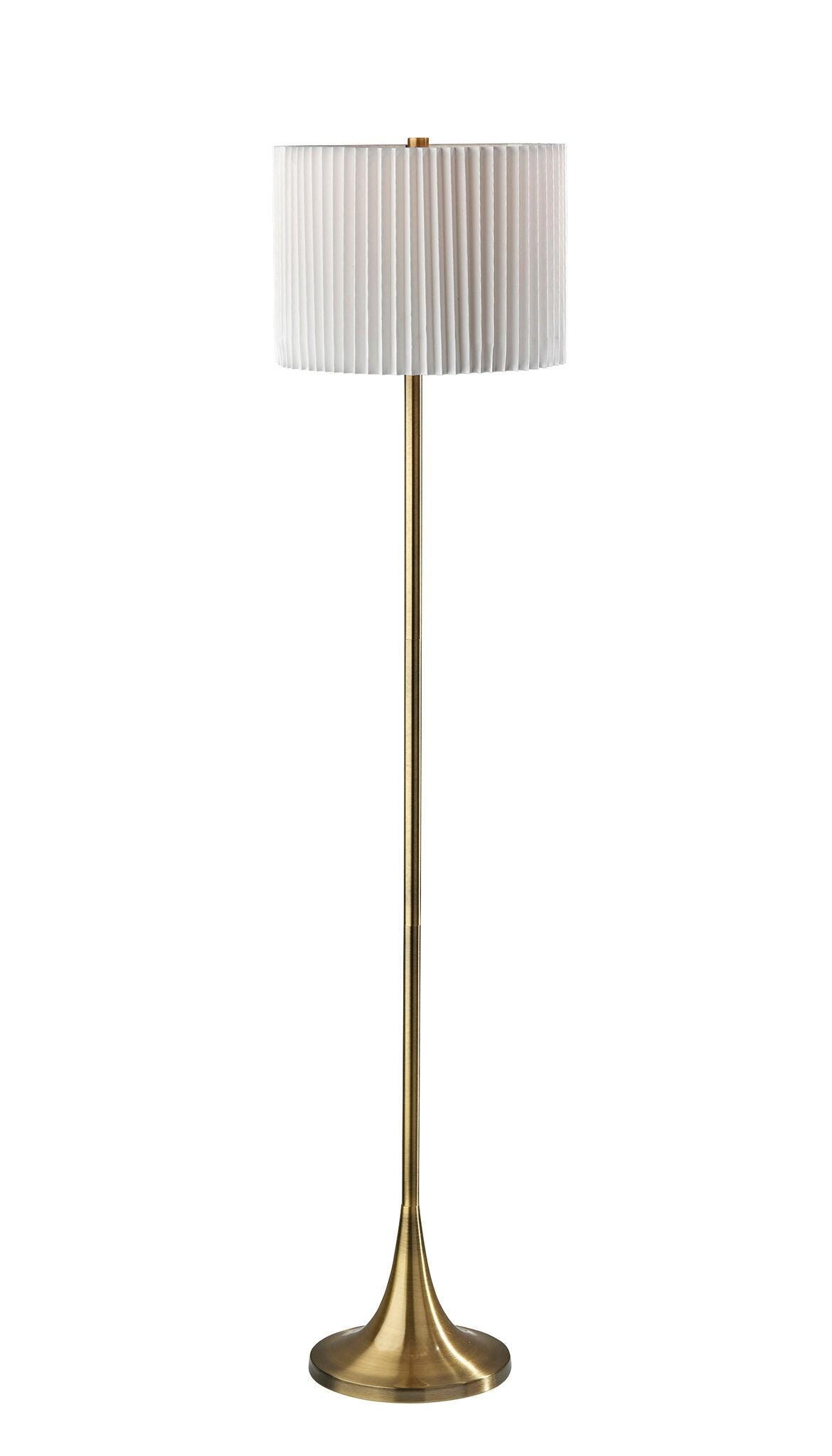 Adesso Simplee Eli Floor Lamp, Antique Brass, large